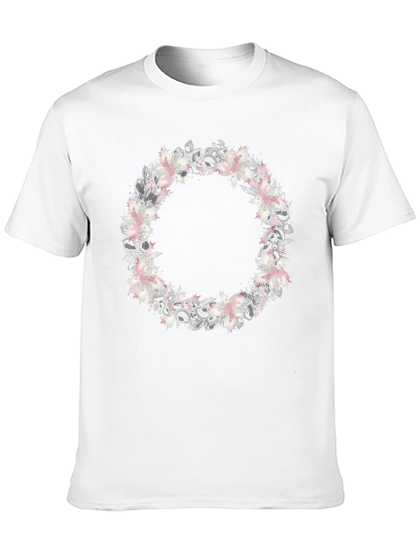 Floral Wreath Graphic Black T-Shirt