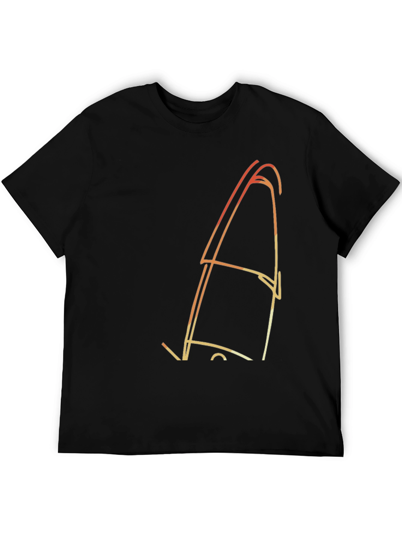 Abstract Line Art Graphic Black Tee
