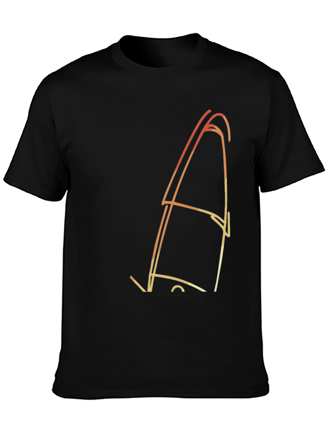 Abstract Line Art Graphic Black Tee