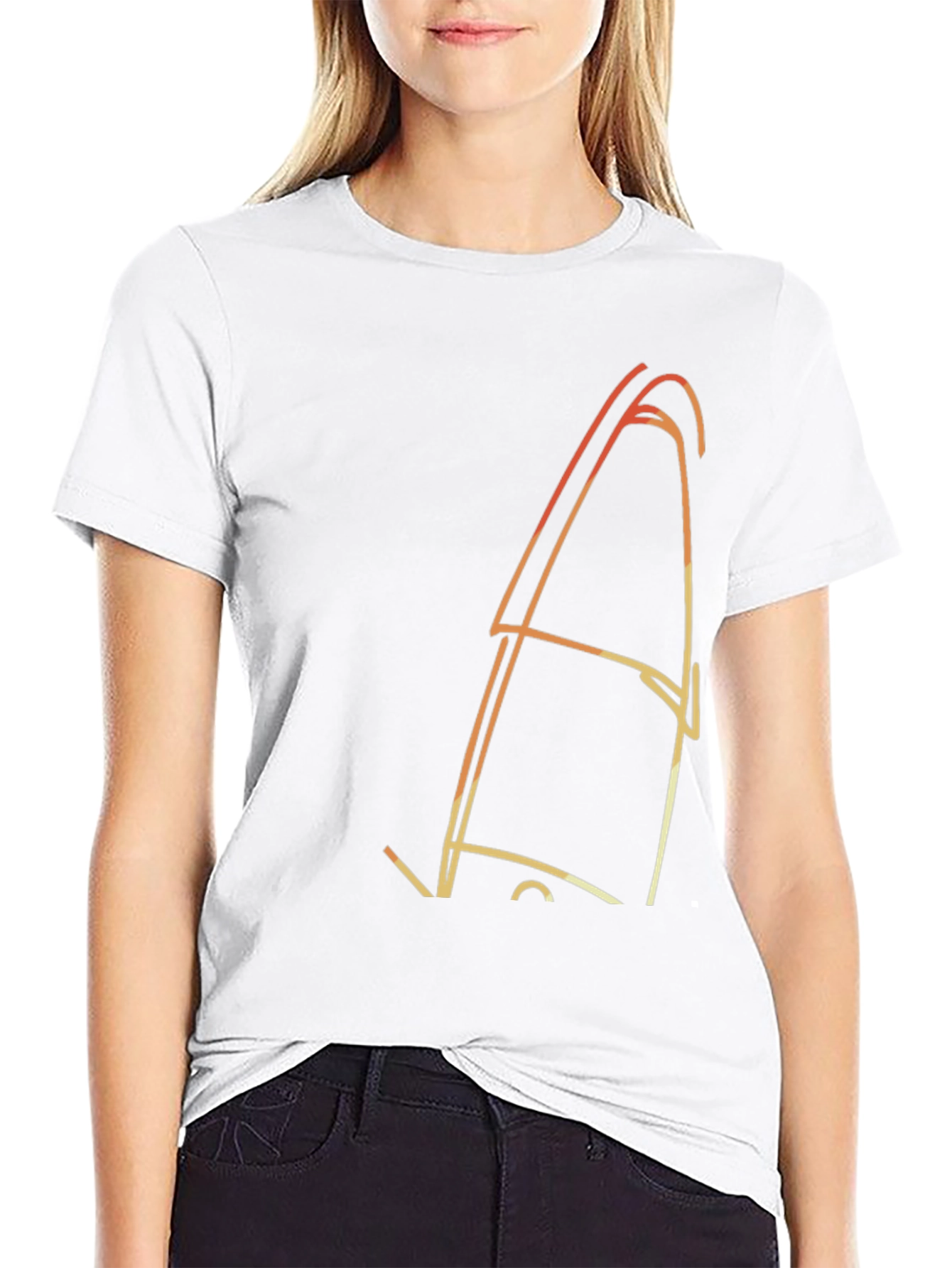 Abstract Line Art Graphic Black Tee
