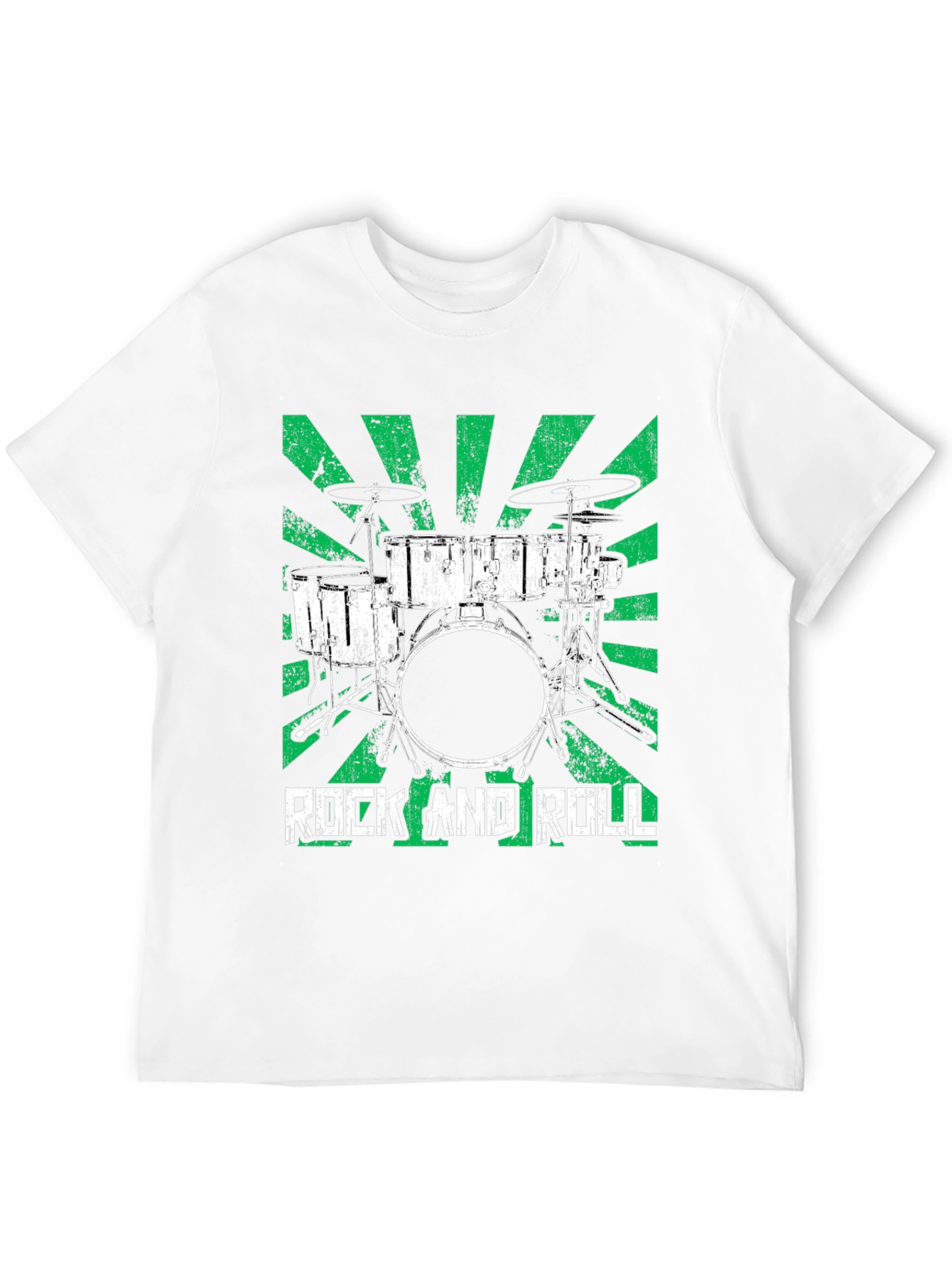 Rock and Roll Drum Set T-Shirt - Greenburst Design