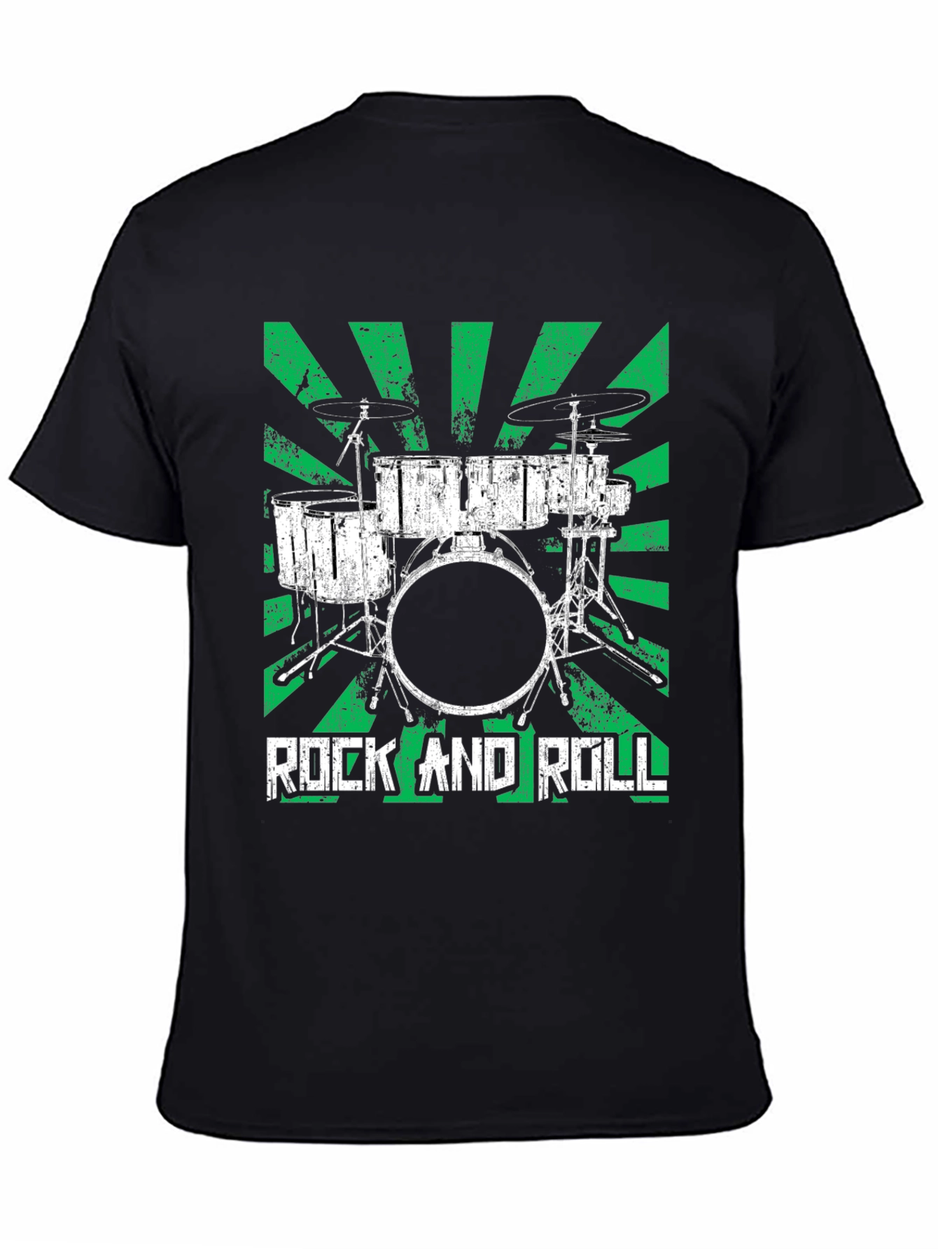 Rock and Roll Drum Set T-Shirt - Greenburst Design