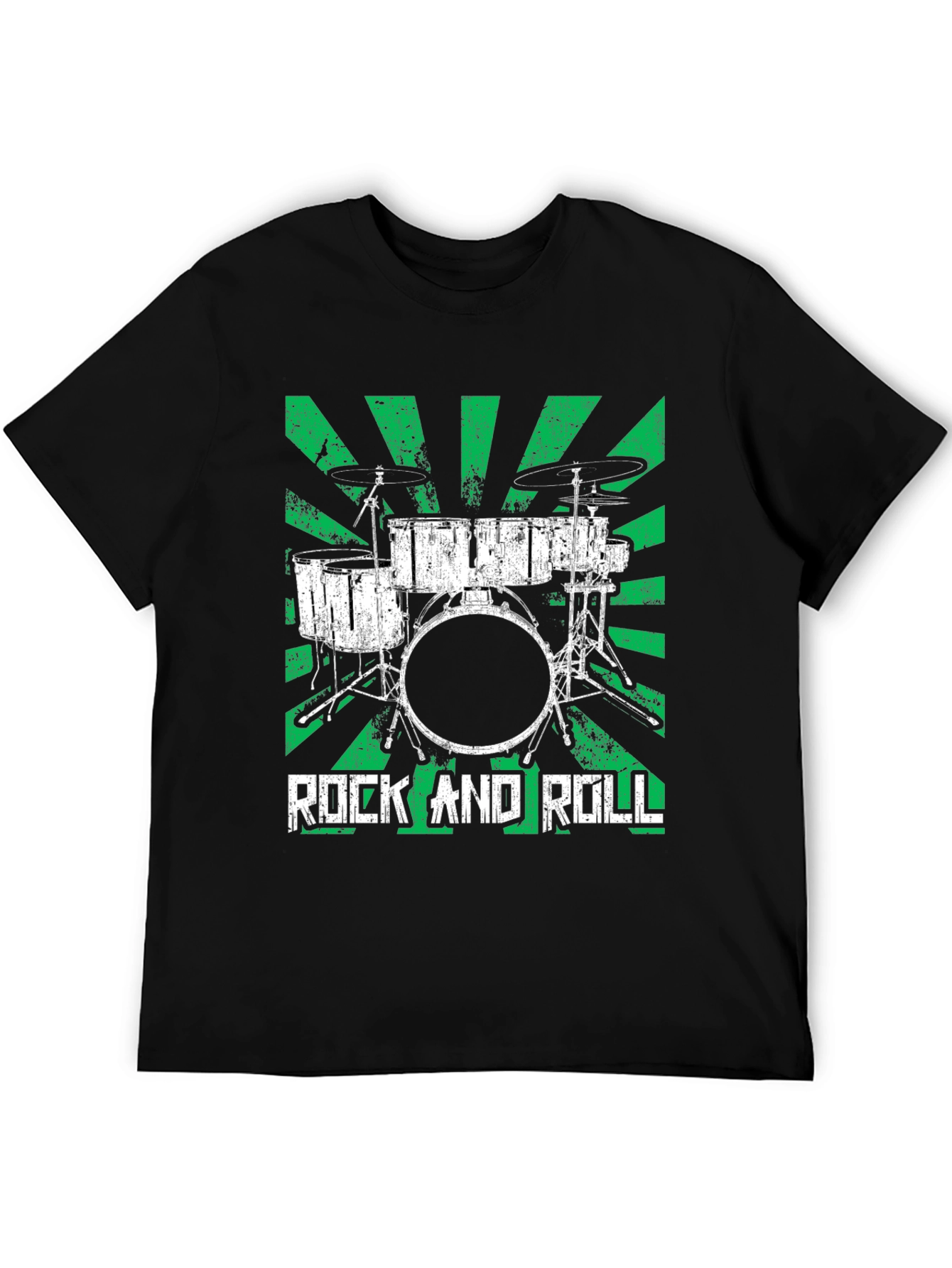 Rock and Roll Drum Set T-Shirt - Greenburst Design