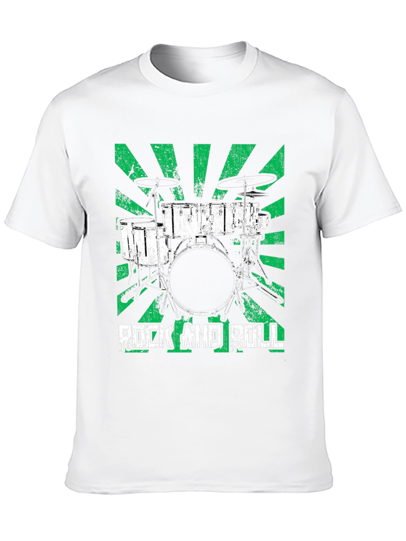 Rock and Roll Drum Set T-Shirt - Greenburst Design