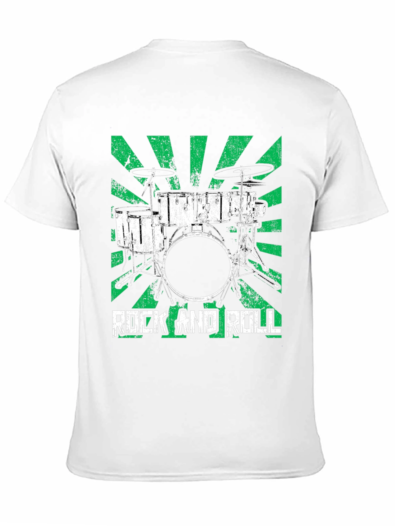 Rock and Roll Drum Set T-Shirt - Greenburst Design