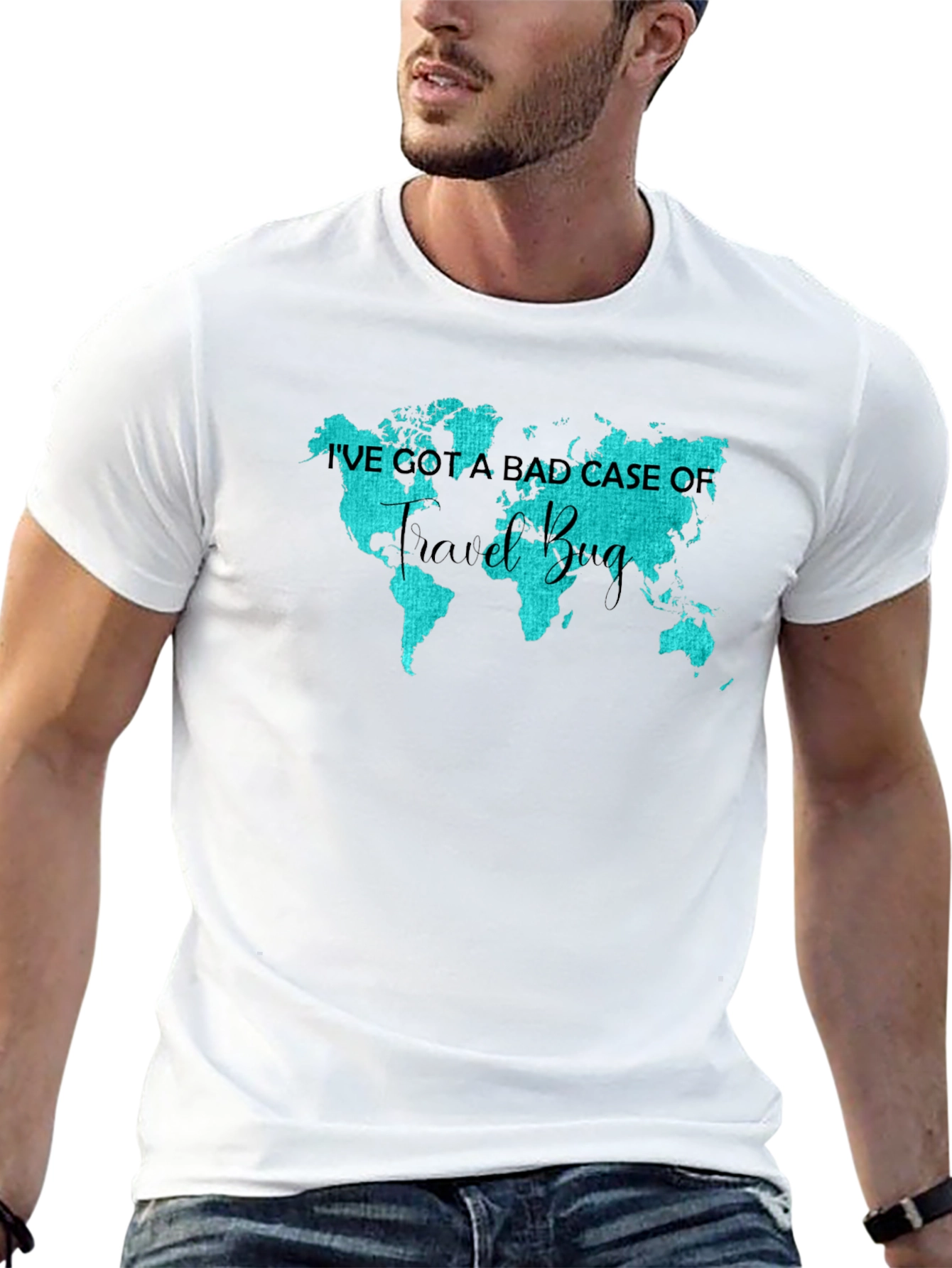 Travel Bug Tee: World Map Graphic T-Shirt