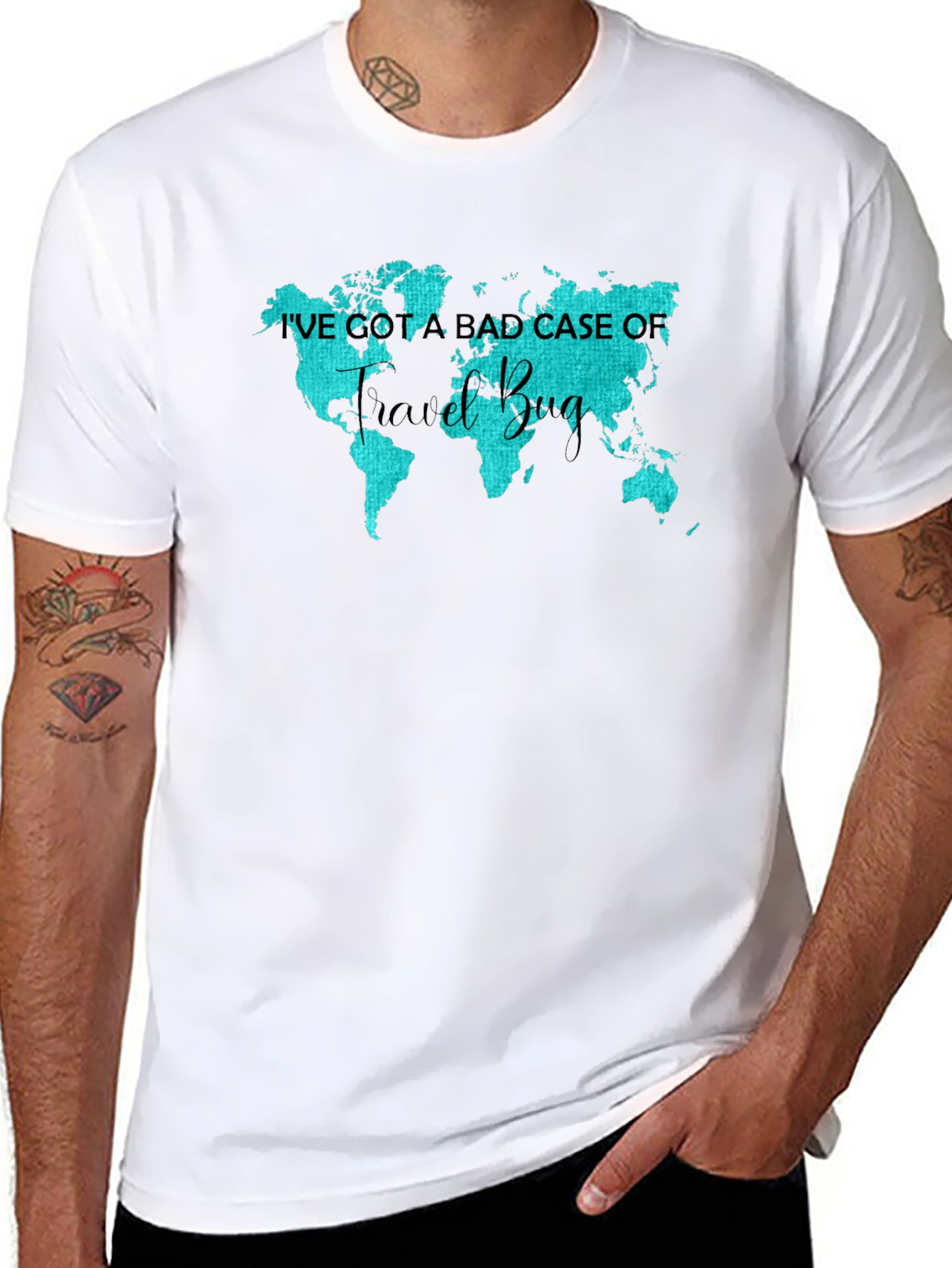 Travel Bug Tee: World Map Graphic T-Shirt