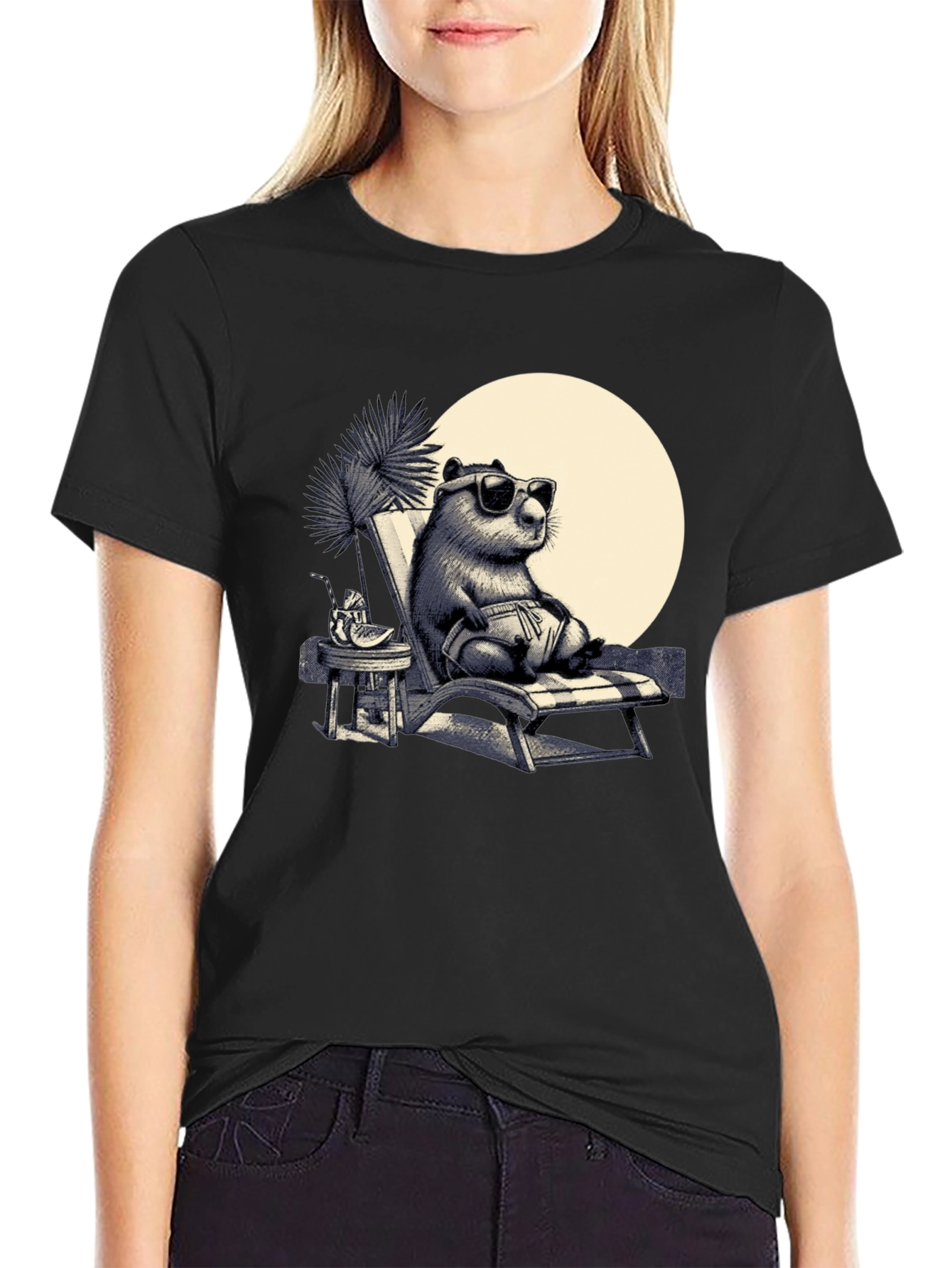 Cool Capybara Beach T-Shirt