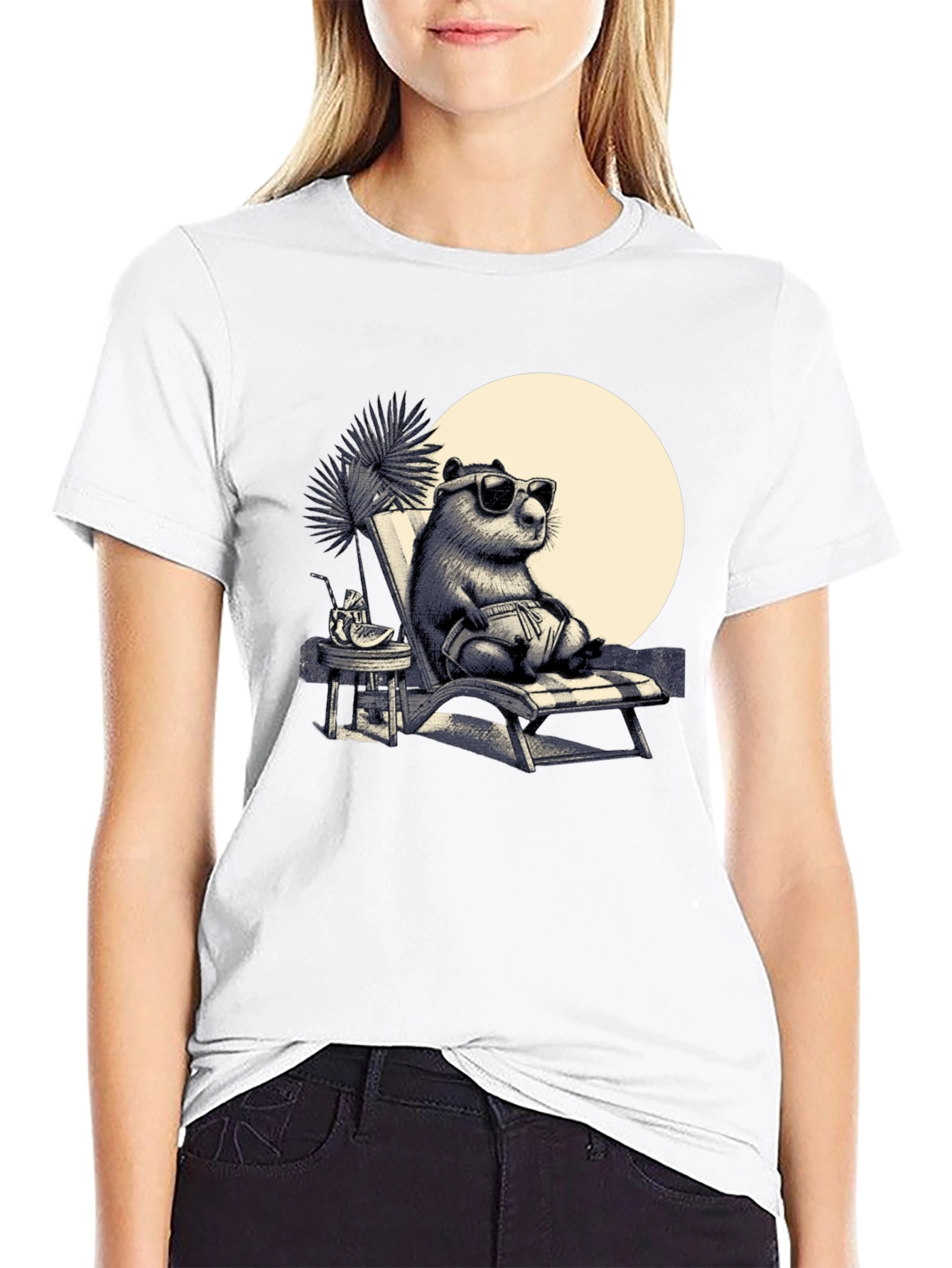 Cool Capybara Beach T-Shirt