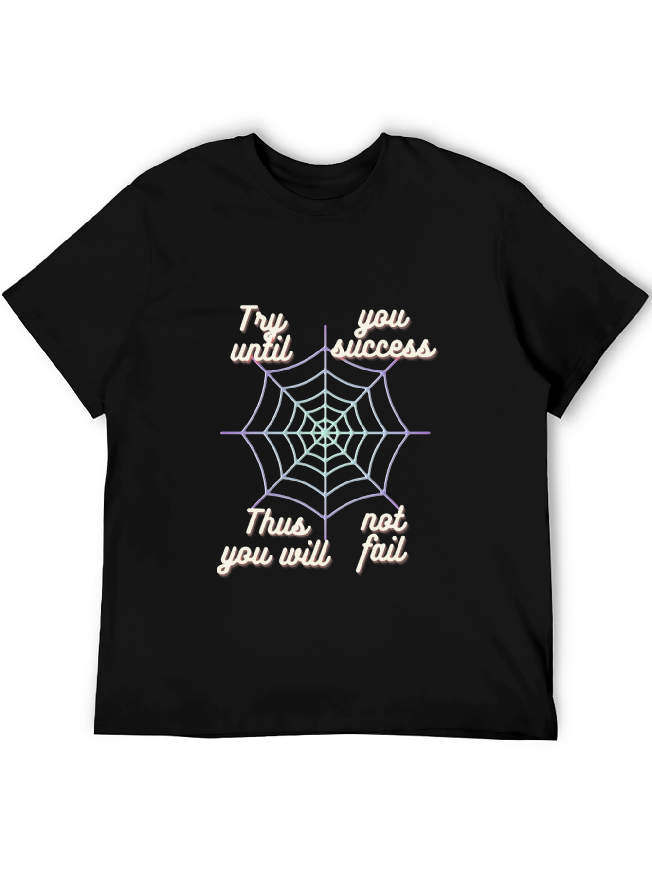 Try Until You Succeed Mens Black Graphic Tee