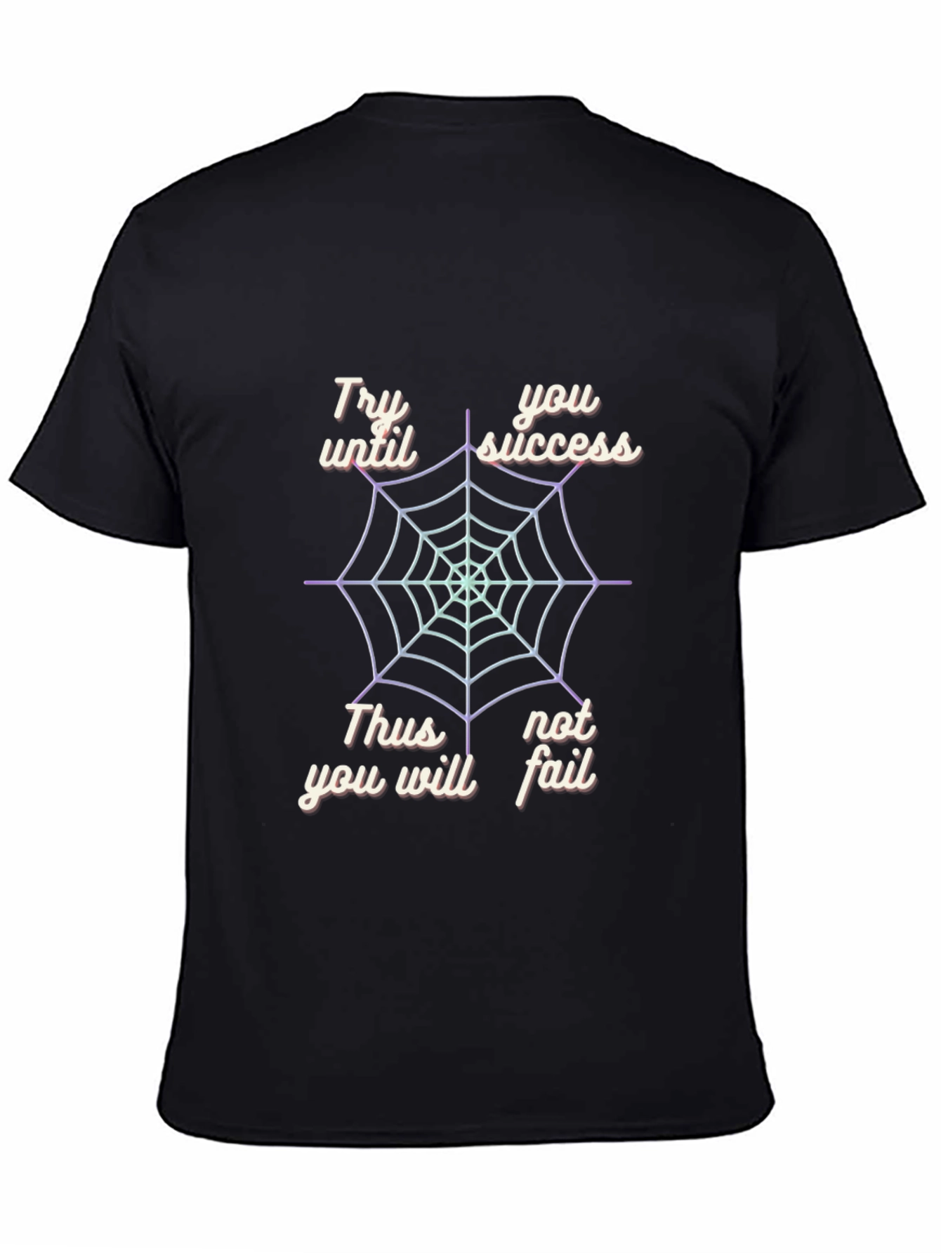 Try Until You Succeed Mens Black Graphic Tee