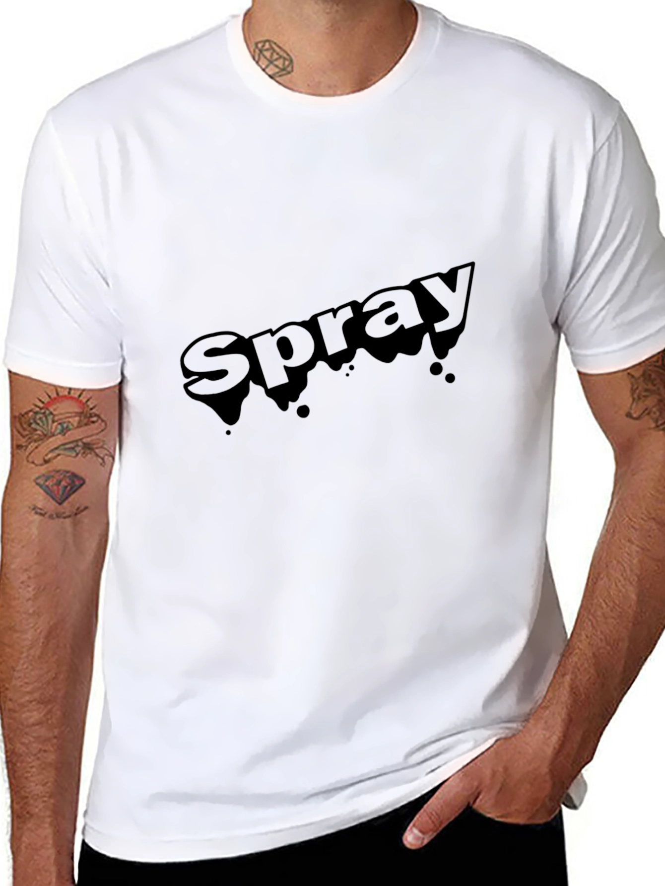 Mens Black Spray T-Shirt