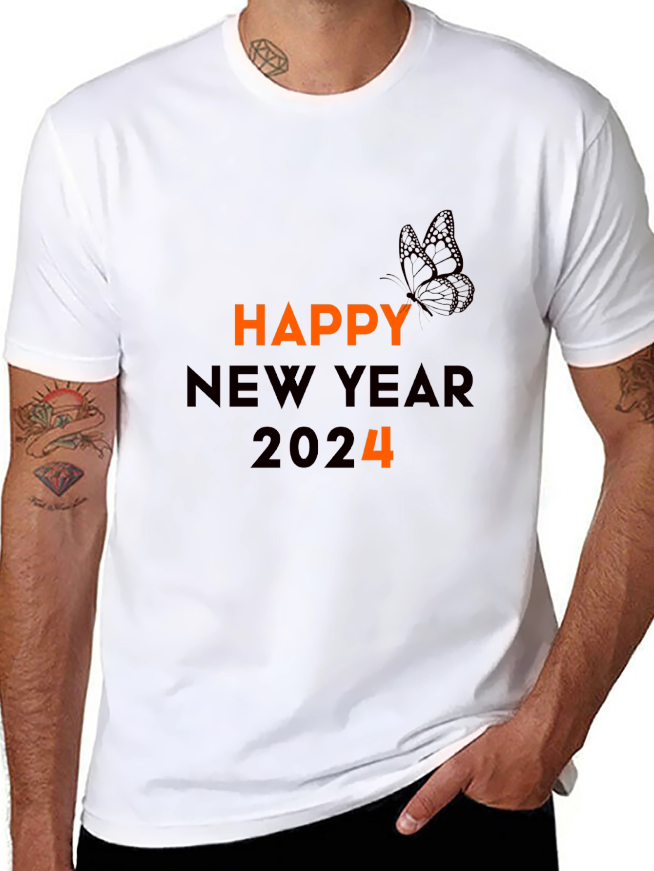 Happy New Year 2024 Black T-Shirt