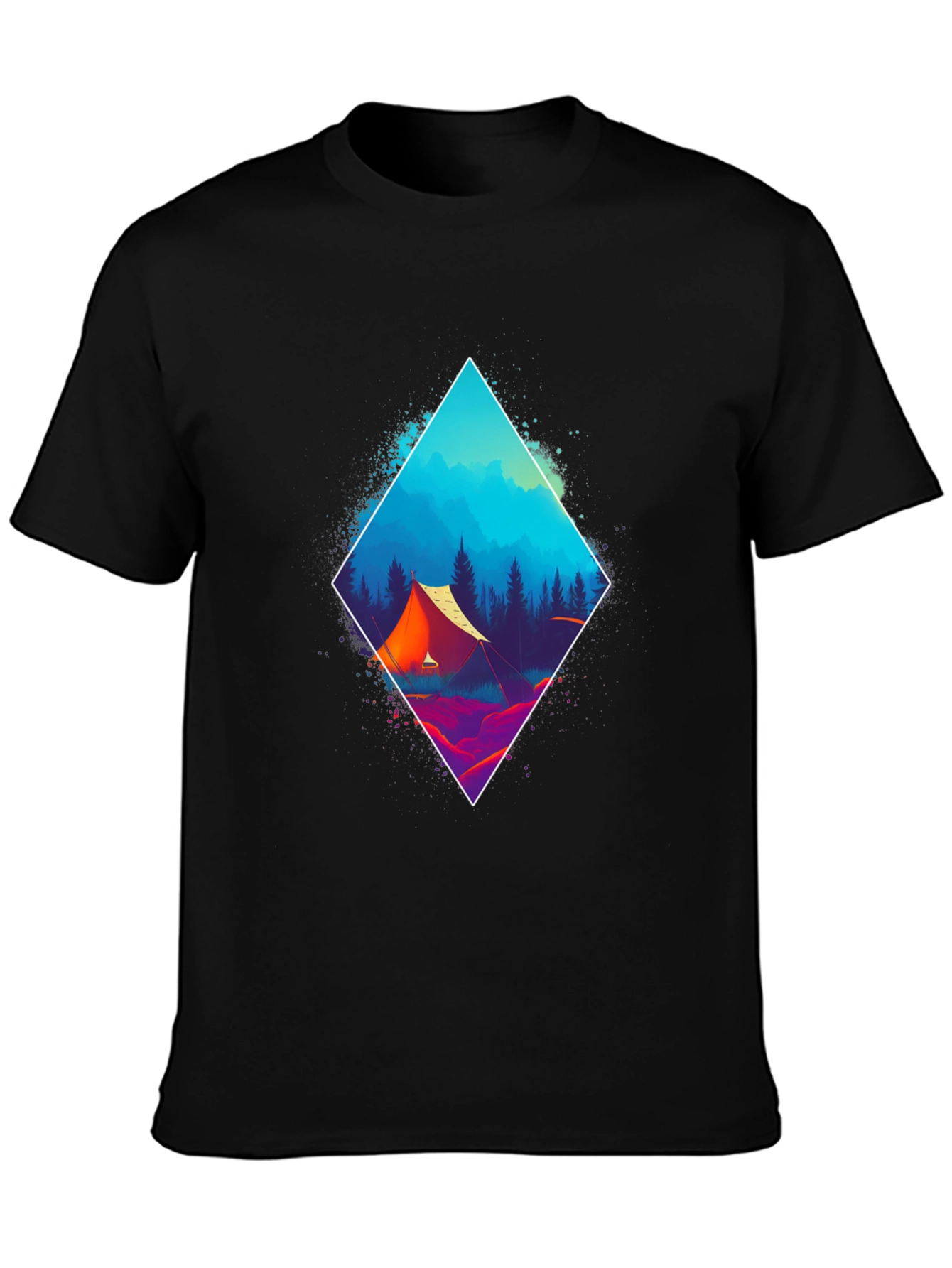 Vibrant Camping Scene Graphic Tee