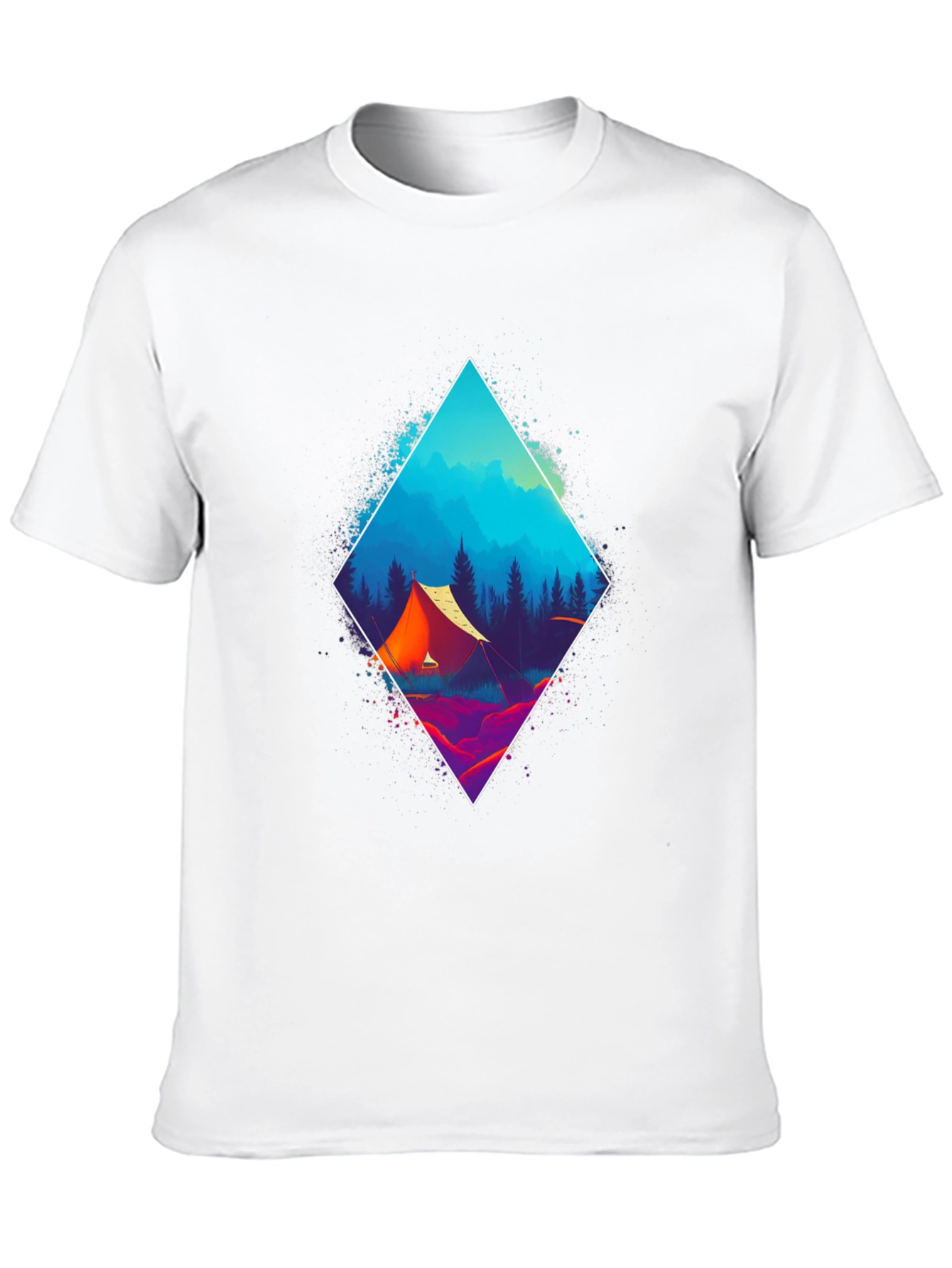 Vibrant Camping Scene Graphic Tee