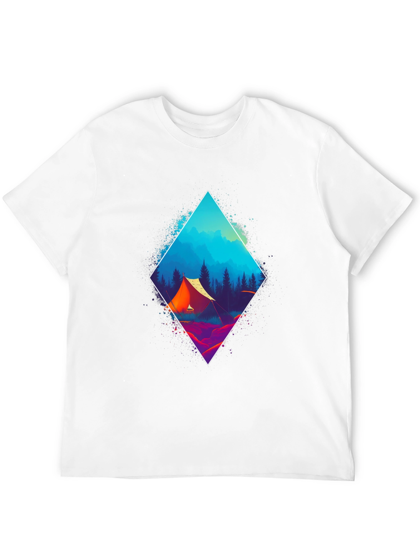Vibrant Camping Scene Graphic Tee