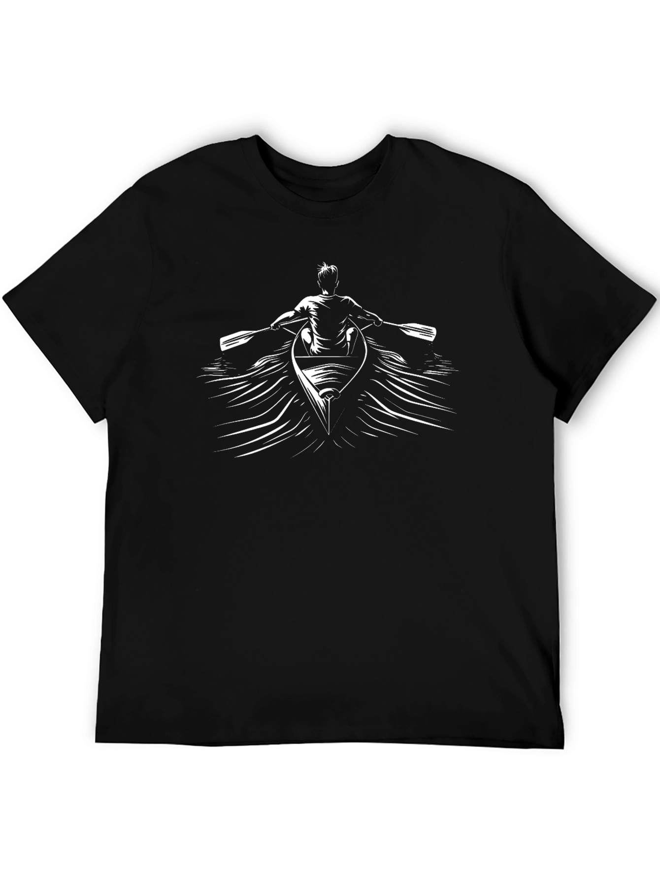 Canoe Paddler Graphic Tee - Black