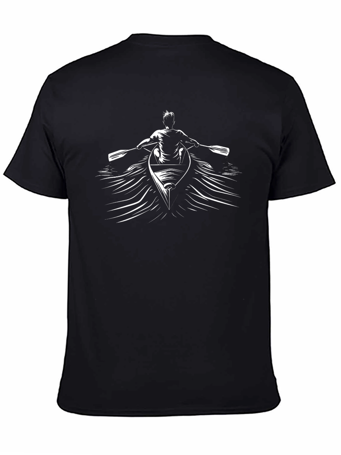 Canoe Paddler Graphic Tee - Black