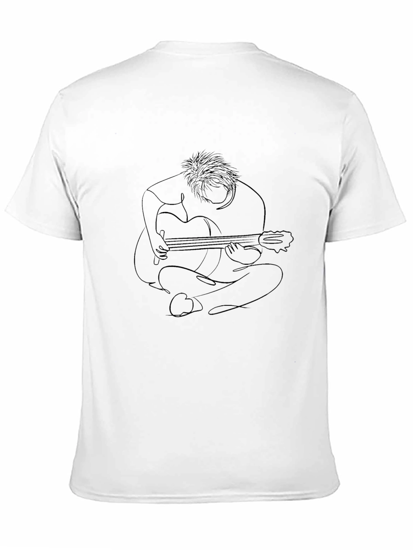 Guitar Player Line Art Graphic Tee