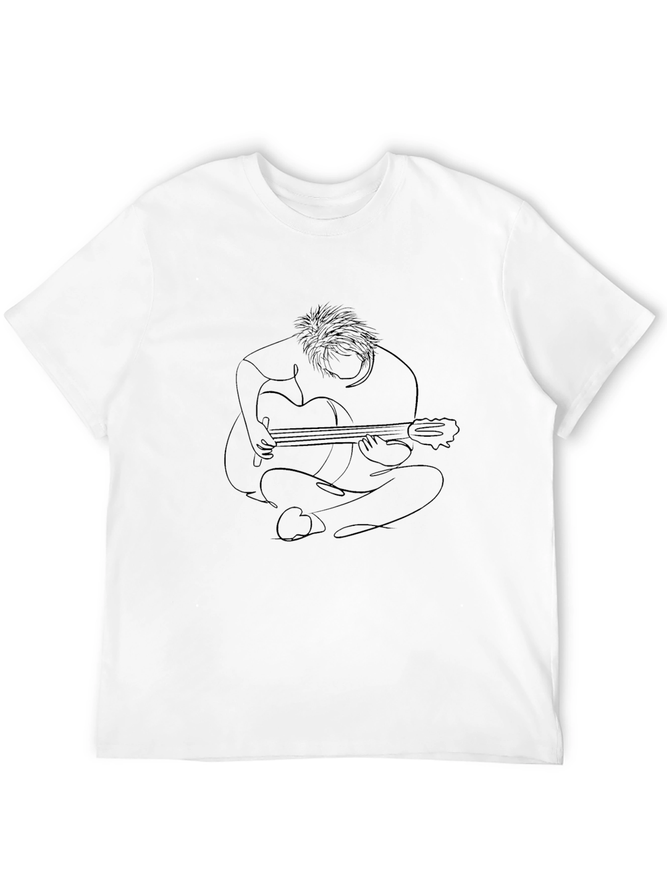 Guitar Player Line Art Graphic Tee