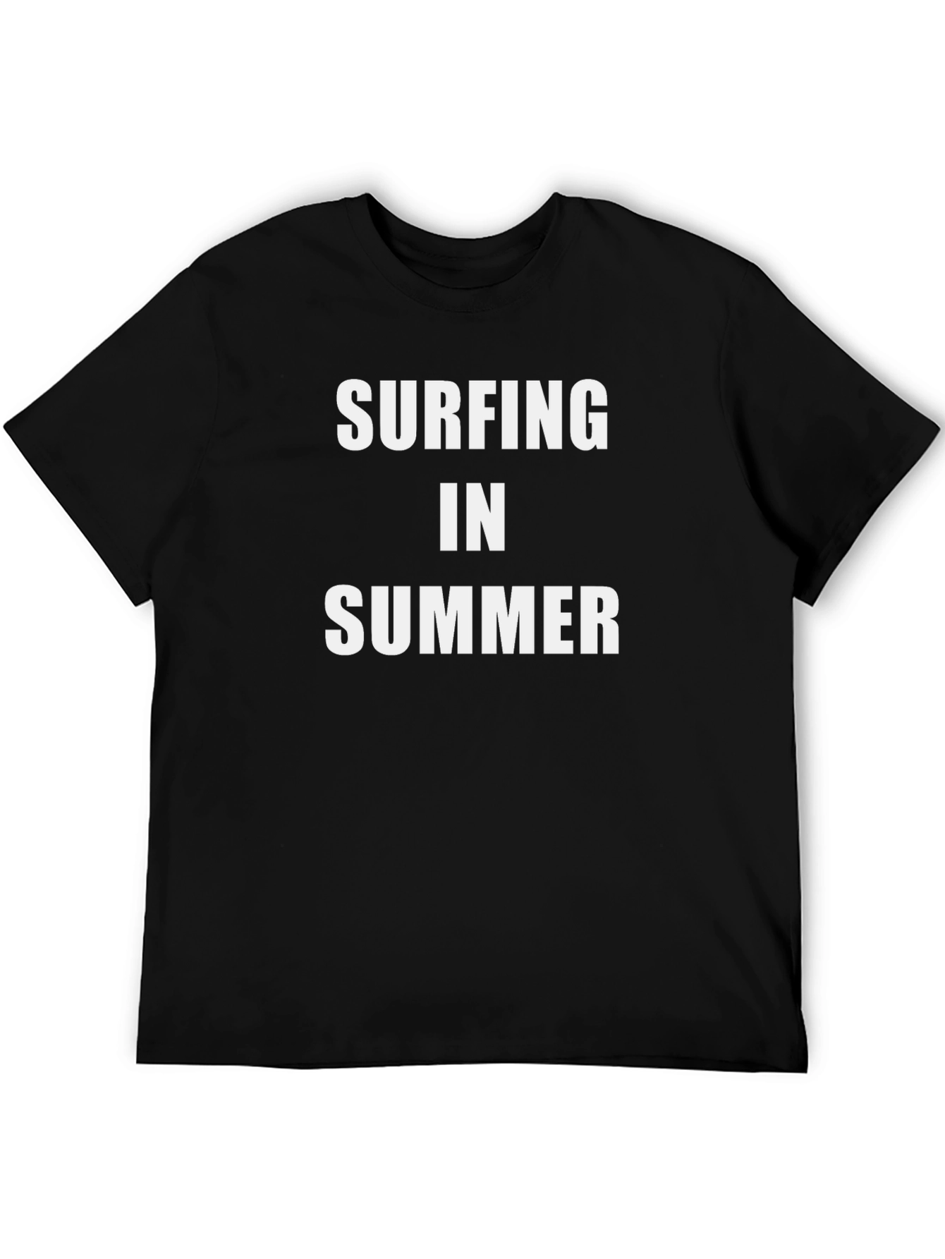 Surfing in Summer Black T-Shirt