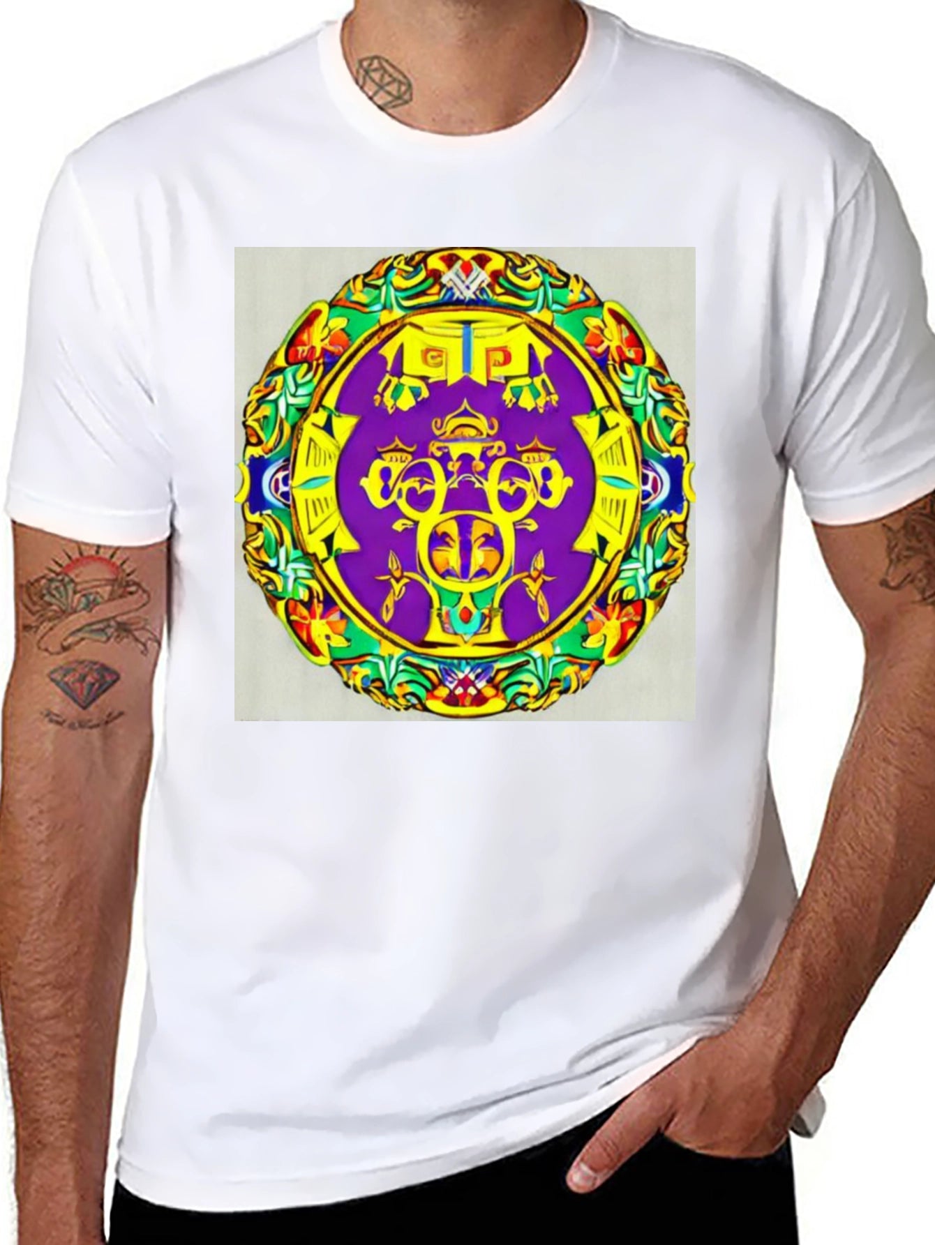 Vibrant Patterned Graphic Tee