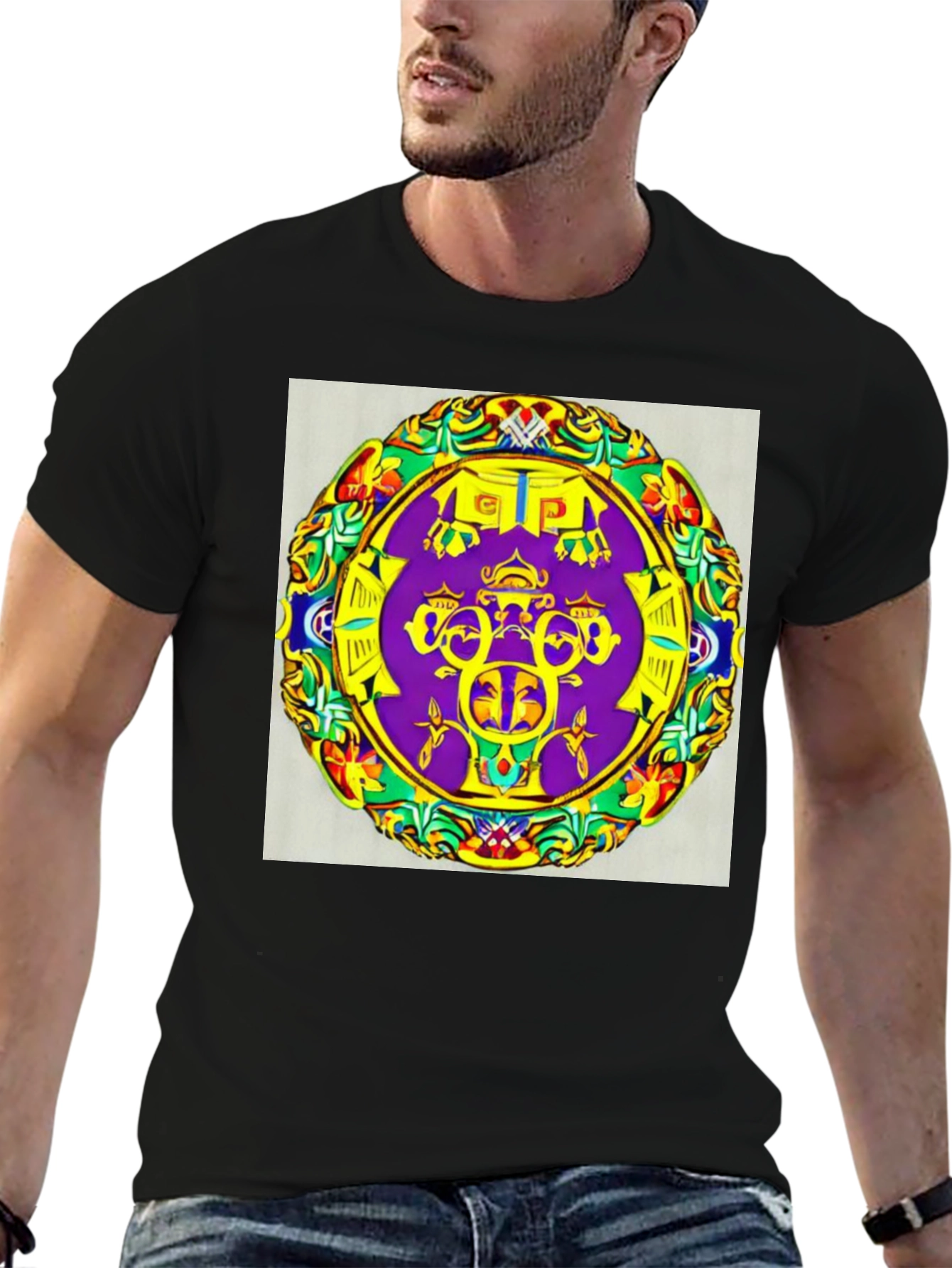 Vibrant Patterned Graphic Tee