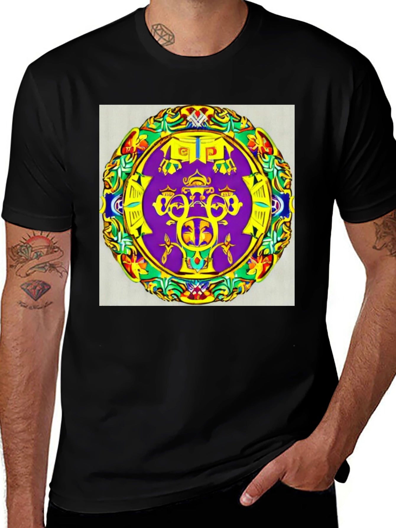 Vibrant Patterned Graphic Tee