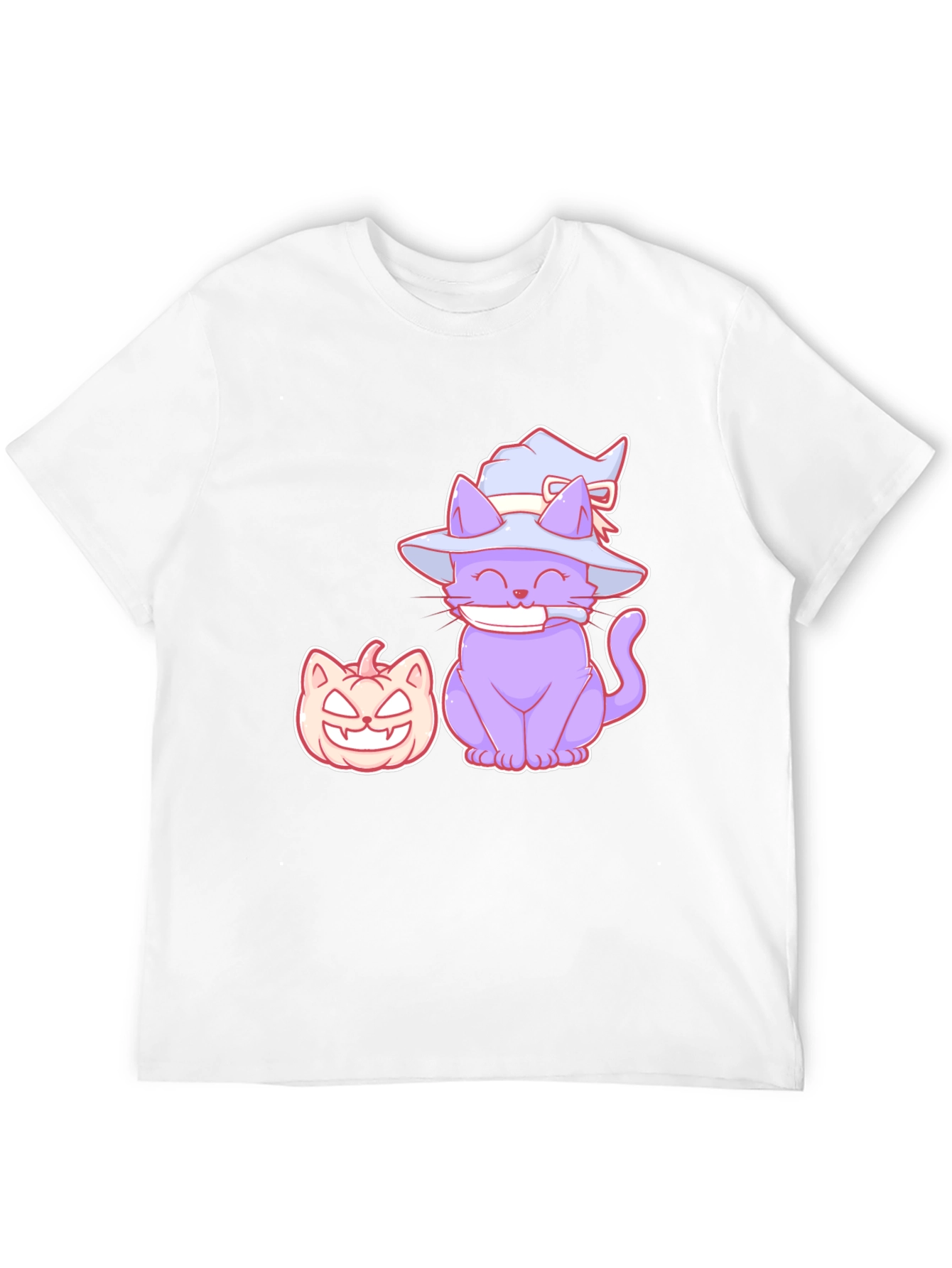 Halloween Cat and Pumpkin Graphic T-Shirt