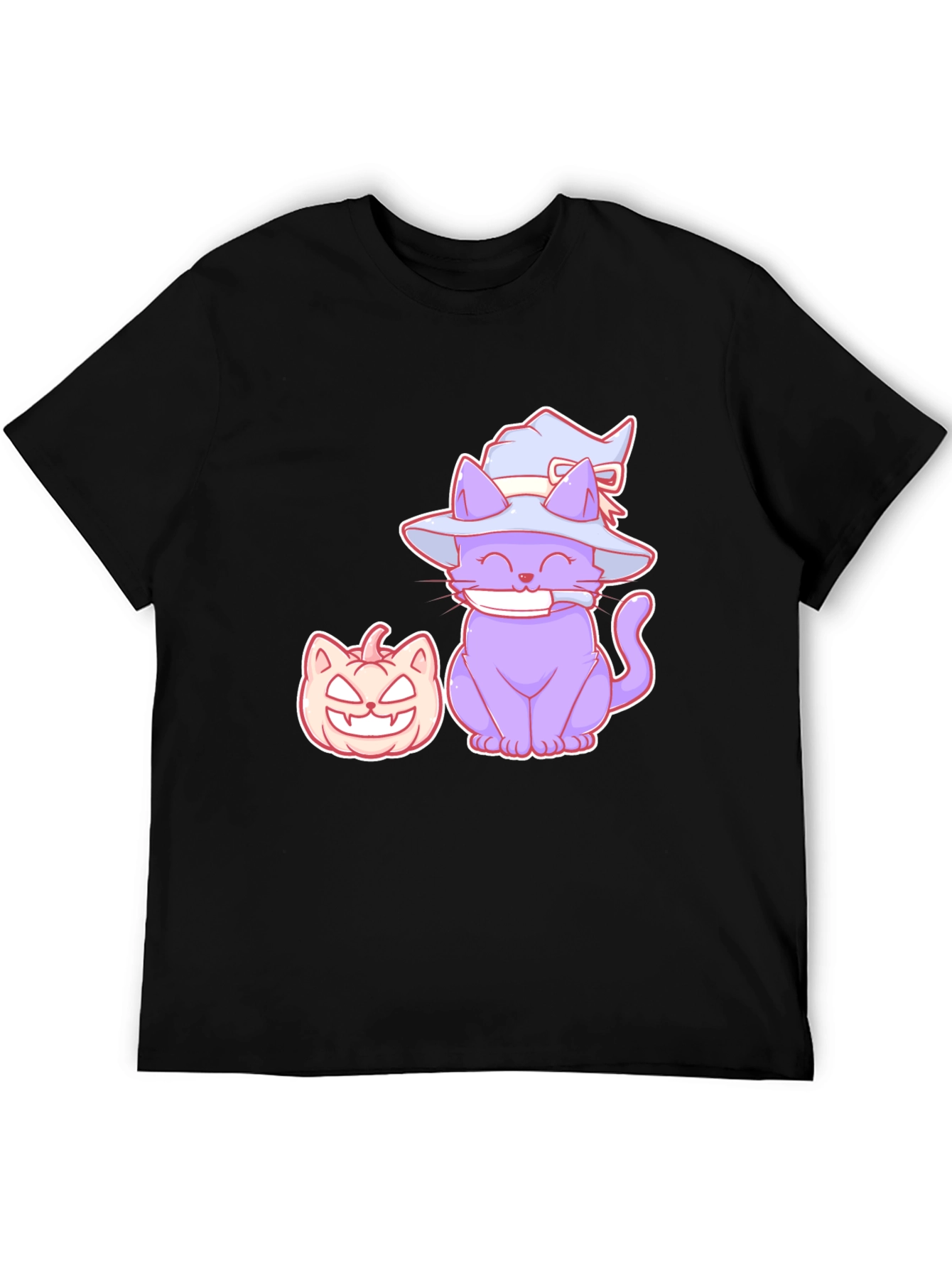 Halloween Cat and Pumpkin Graphic T-Shirt