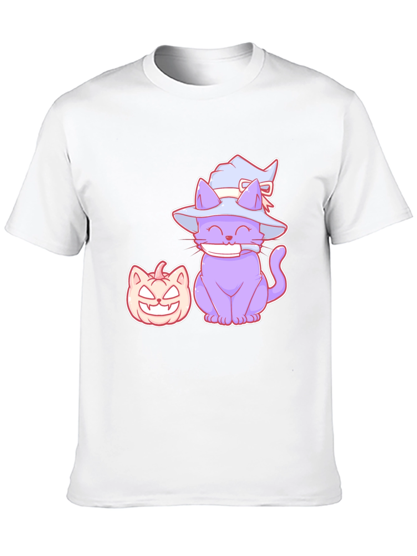 Halloween Cat and Pumpkin Graphic T-Shirt