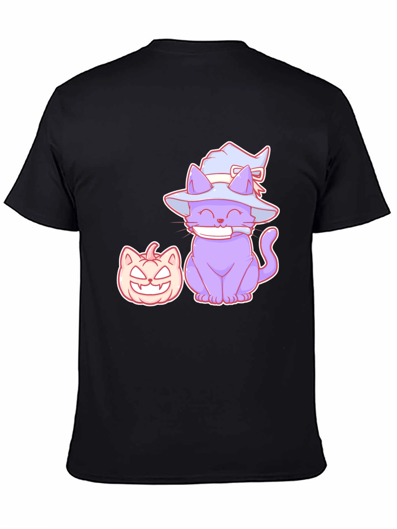 Halloween Cat and Pumpkin Graphic T-Shirt