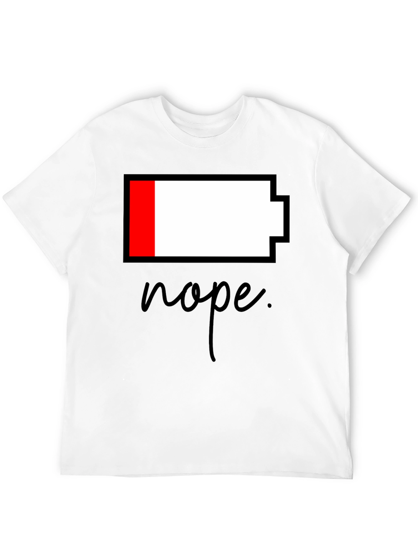 Nope Low Battery Black T-Shirt