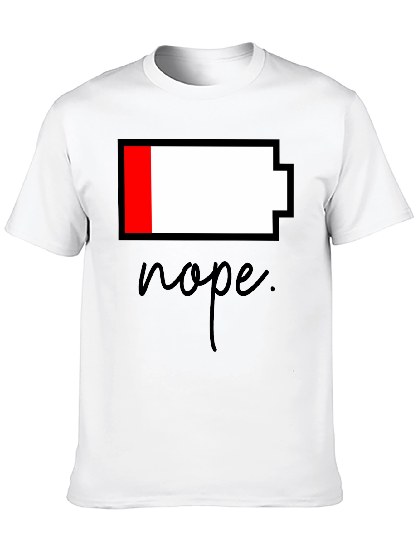 Nope Low Battery Black T-Shirt