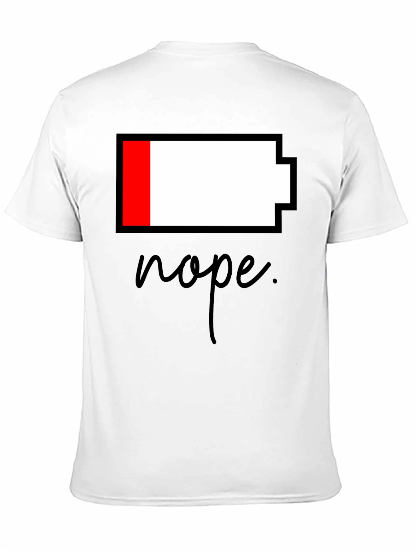 Nope Low Battery Black T-Shirt