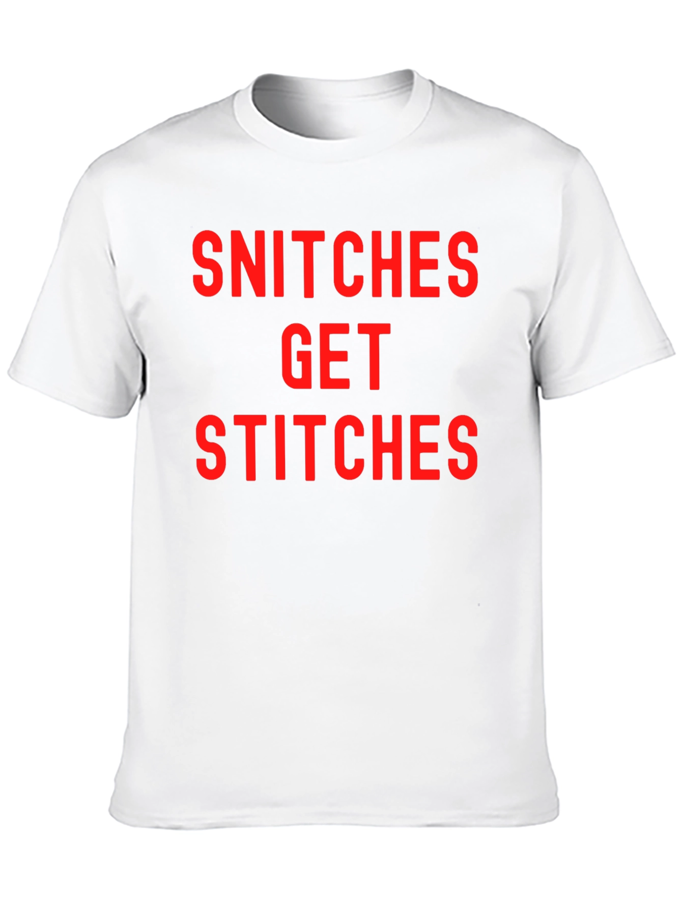 Snitches Get Stitches Black Graphic Tee