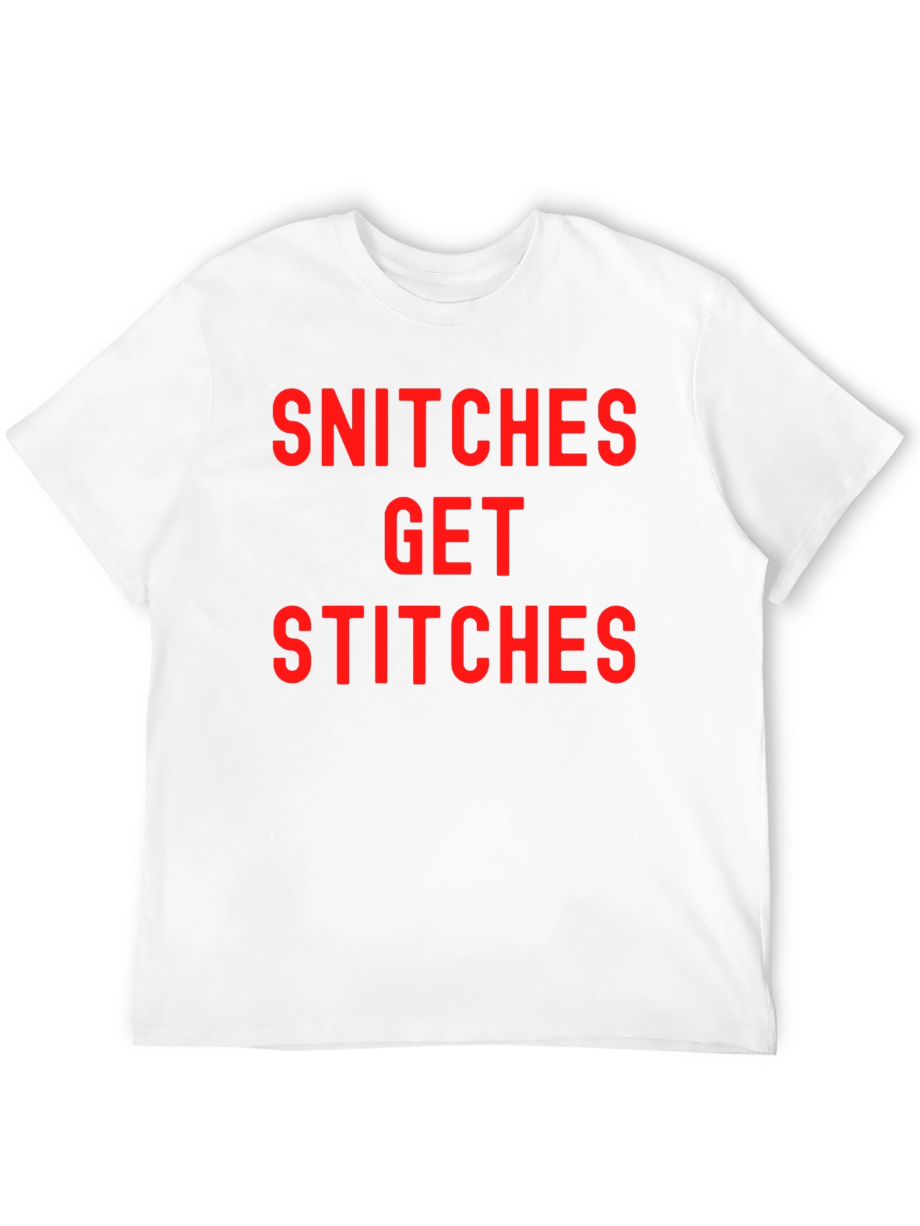 Snitches Get Stitches Black Graphic Tee