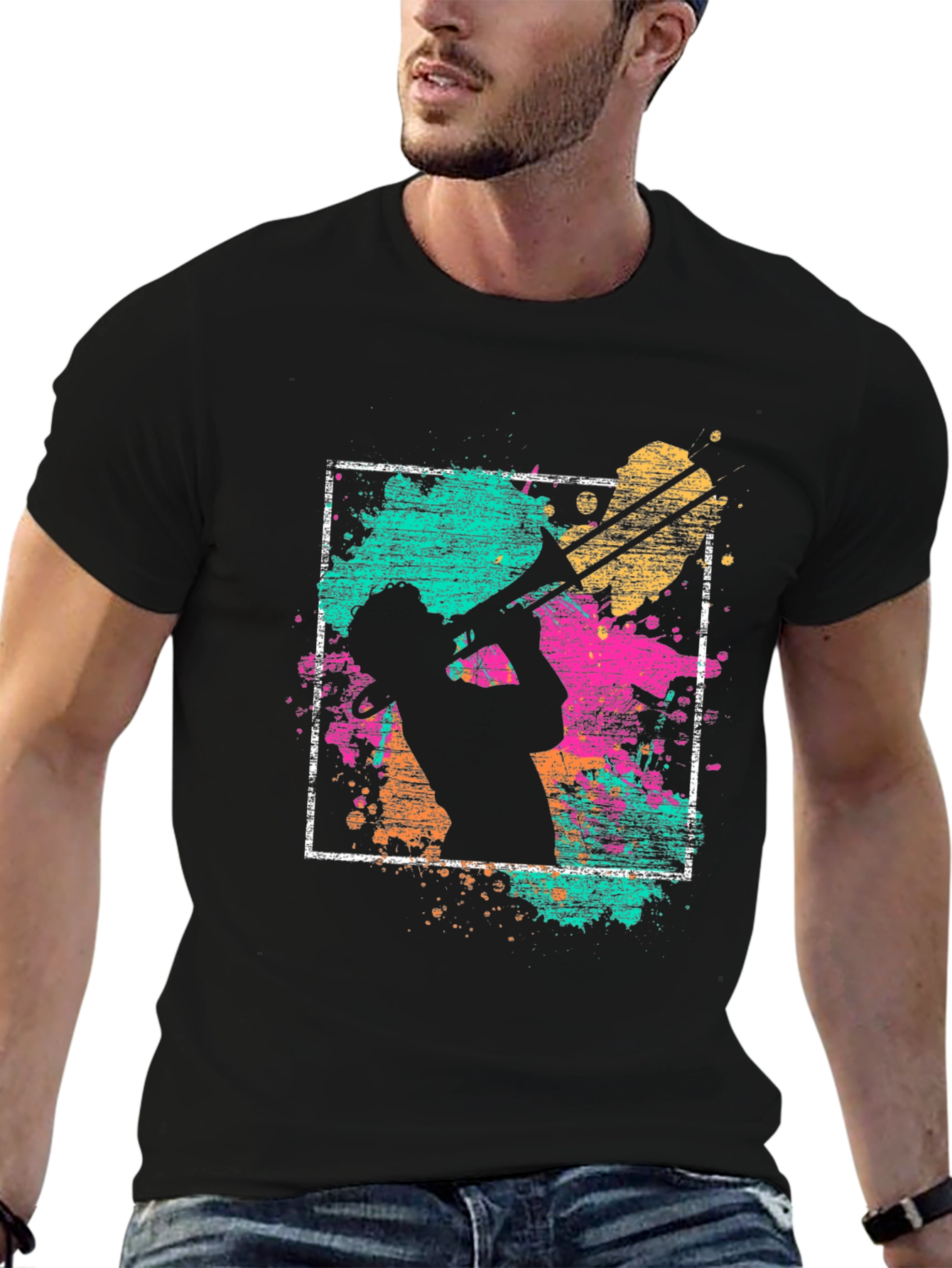 Jazz Trombone Player Graphic Tee