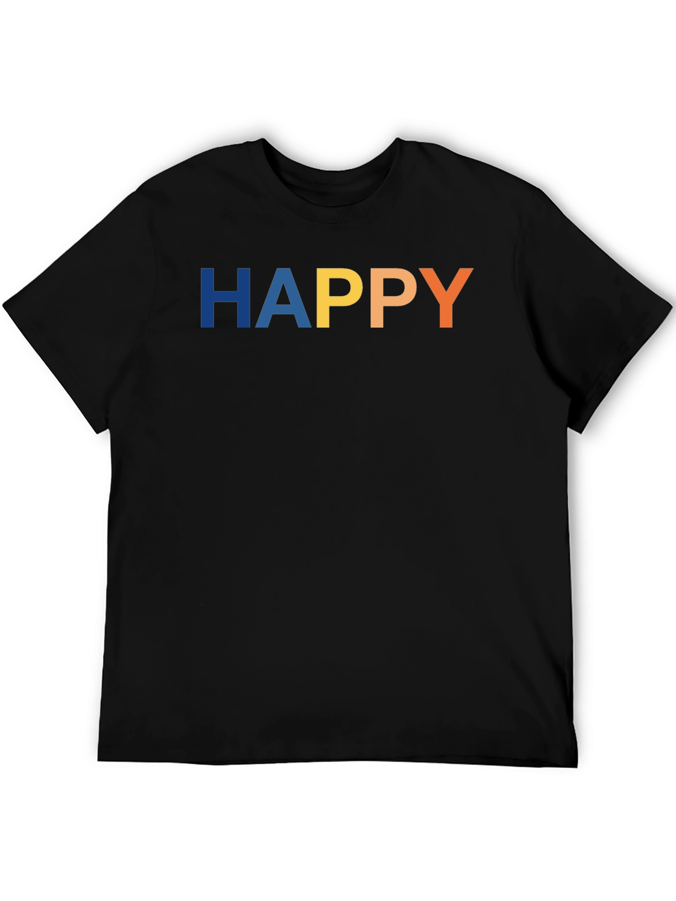 Happy Graphic Black T-Shirt for Men