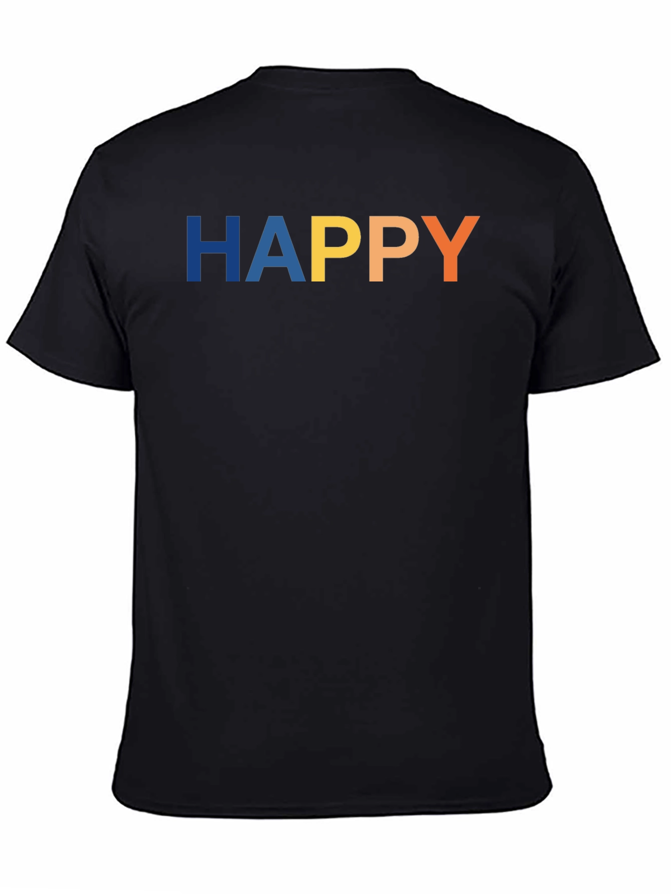Happy Graphic Black T-Shirt for Men