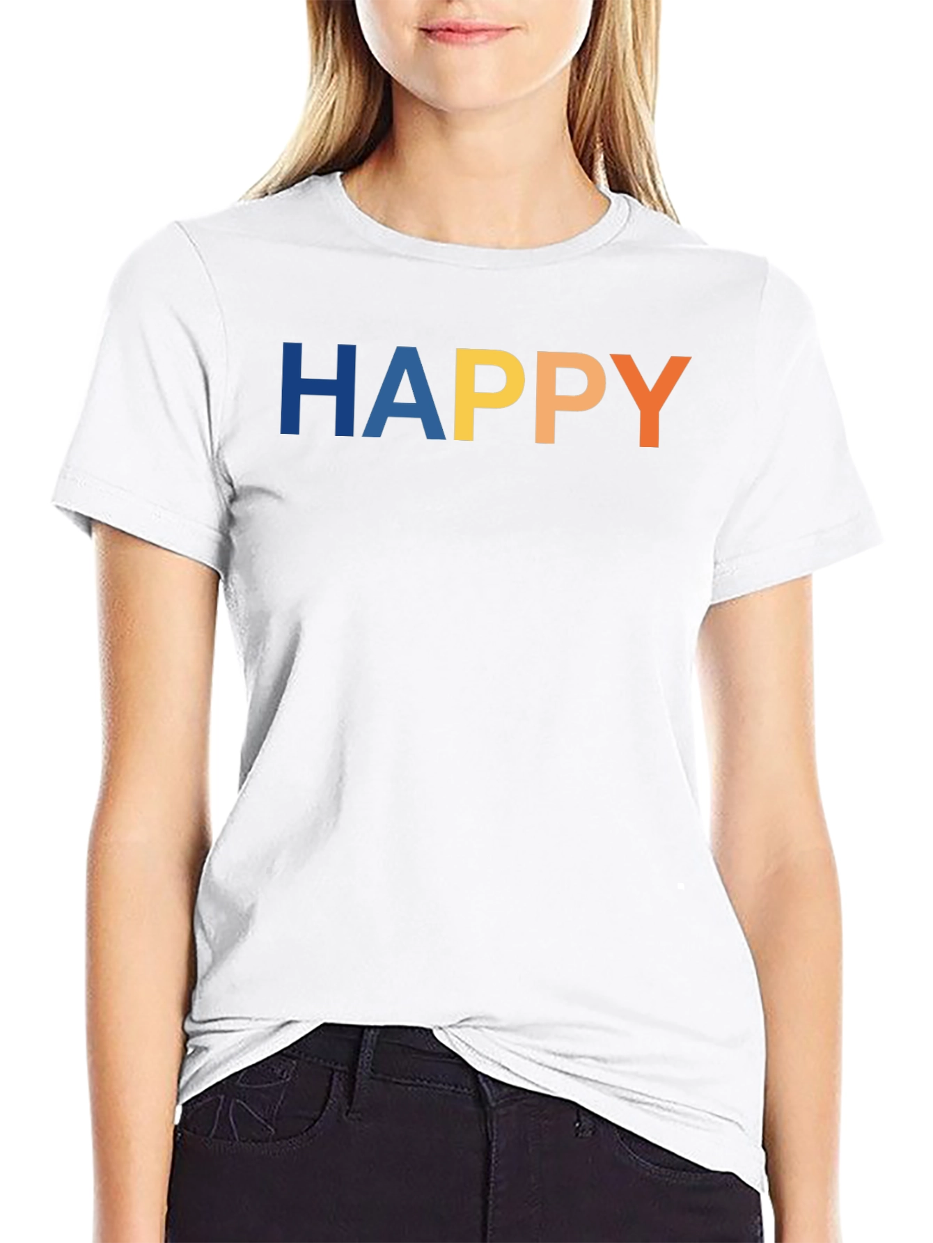 Happy Graphic Black T-Shirt for Men