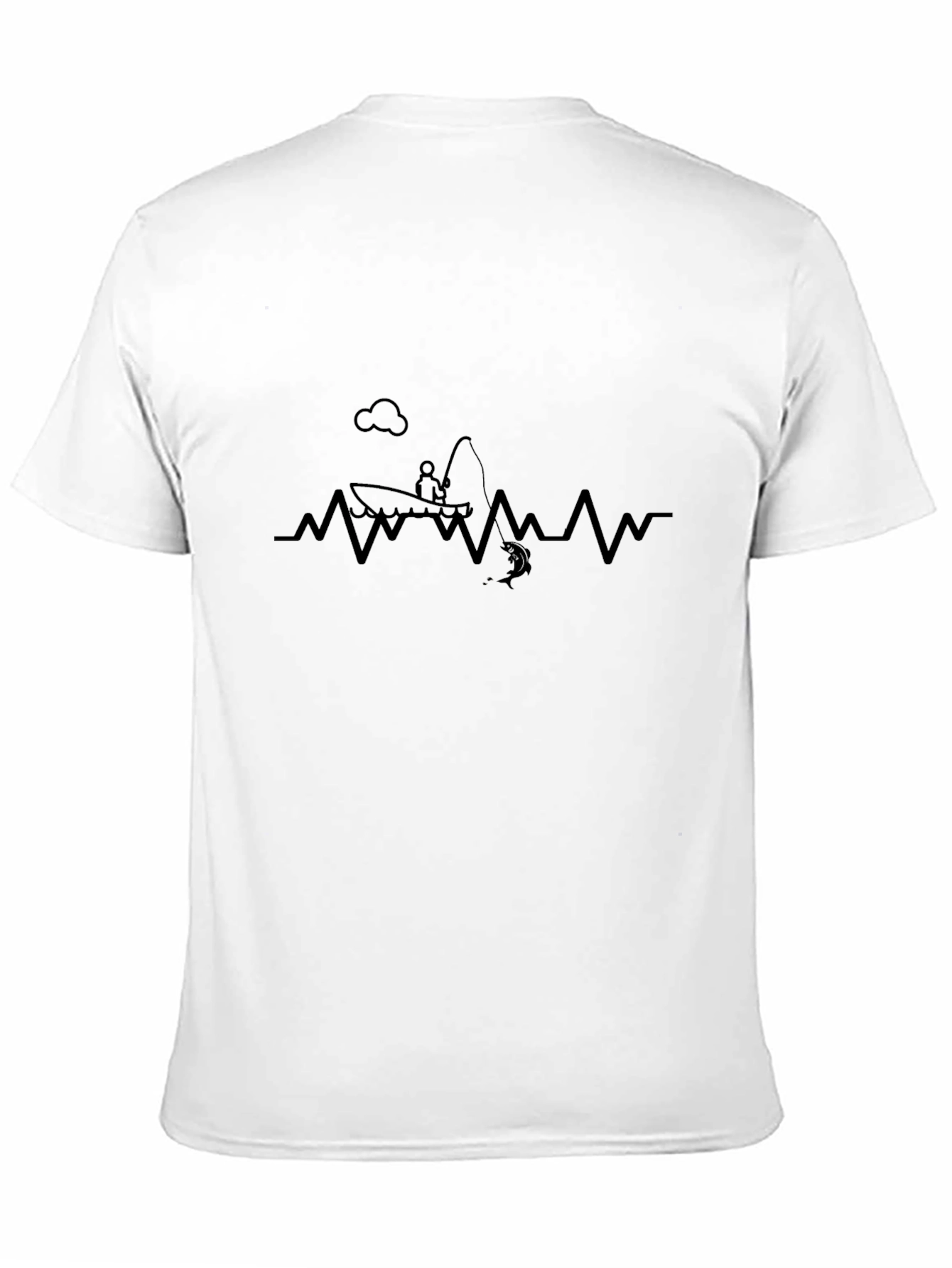 Fishing Heartbeat Graphic T-Shirt