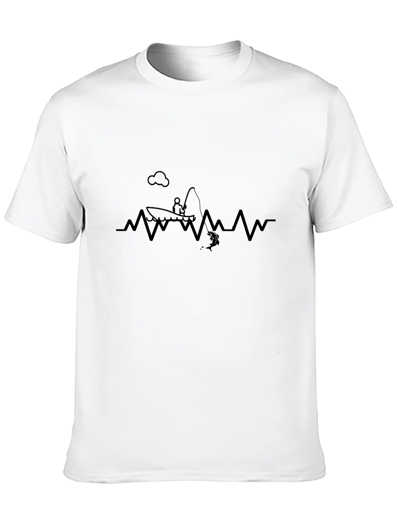 Fishing Heartbeat Graphic T-Shirt