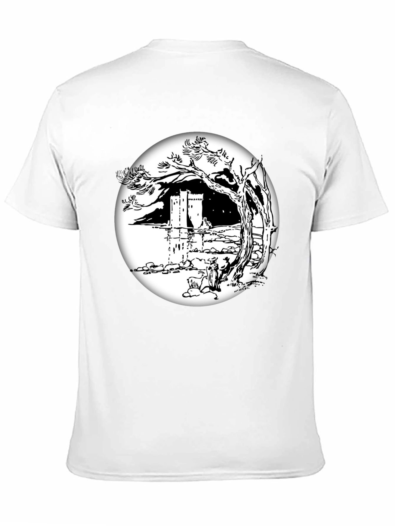 Monochrome Castle View T-Shirt