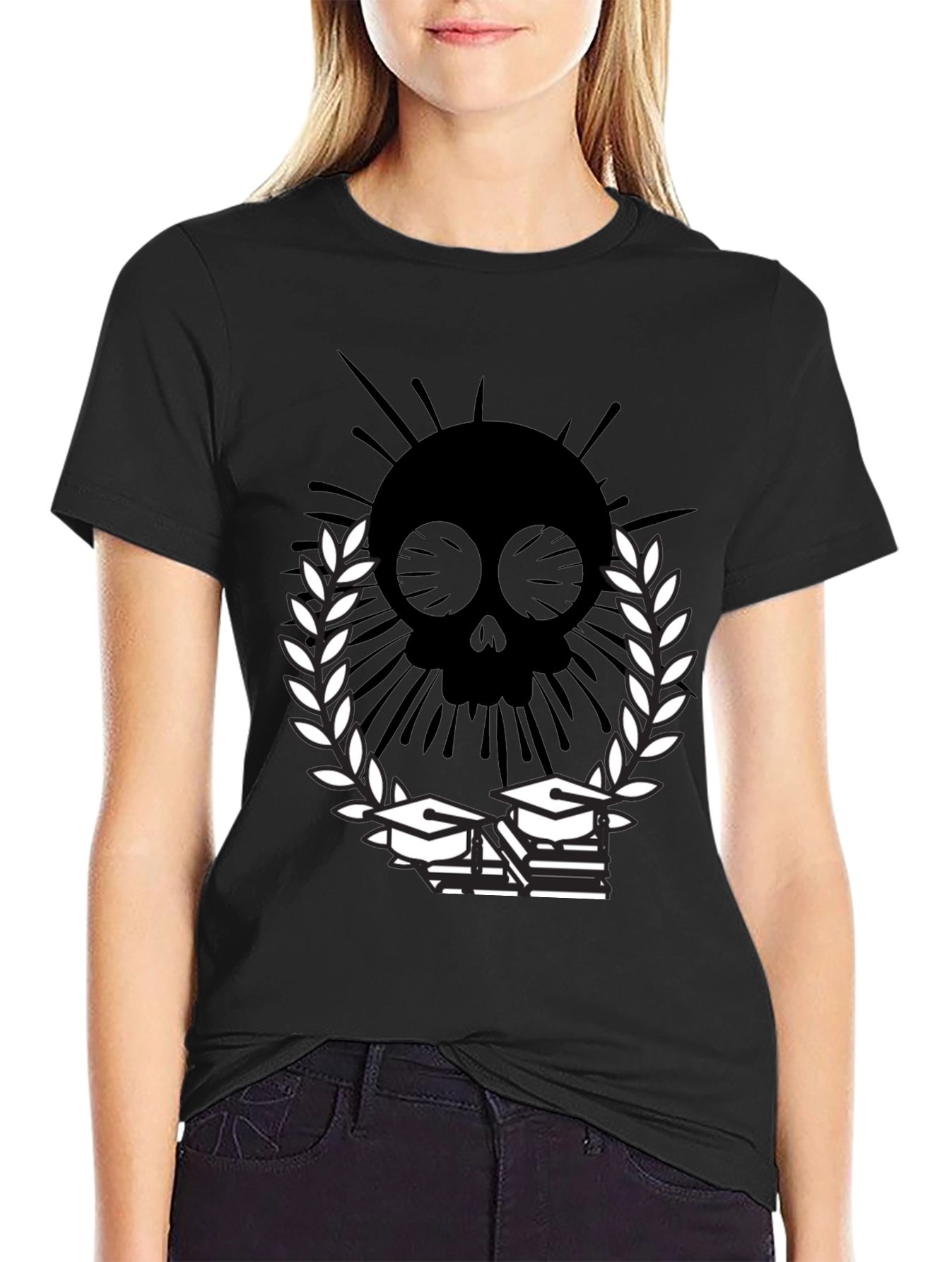 Skull Grad T-Shirt - Academic Style