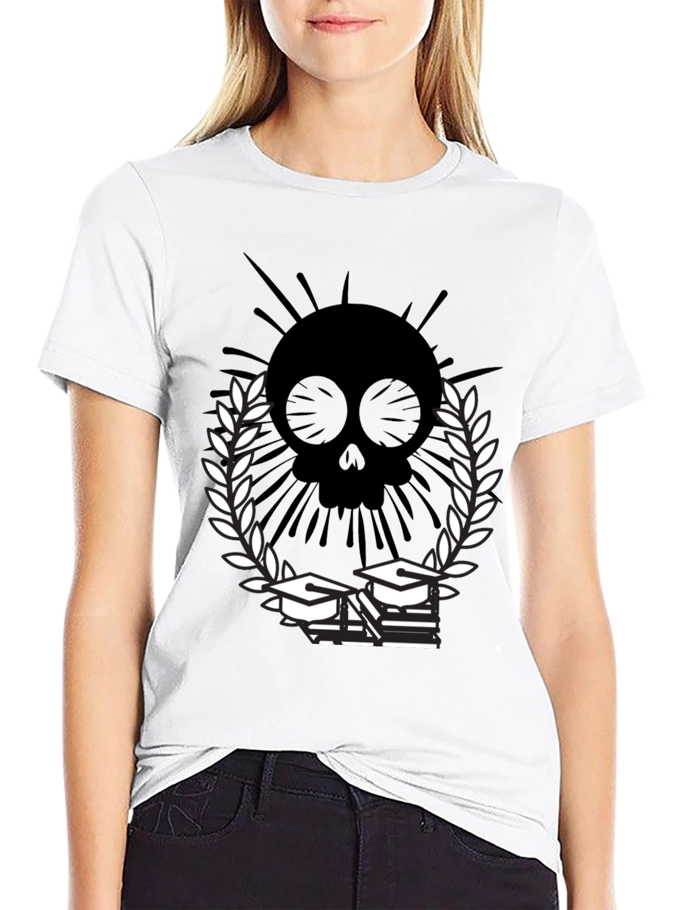 Skull Grad T-Shirt - Academic Style