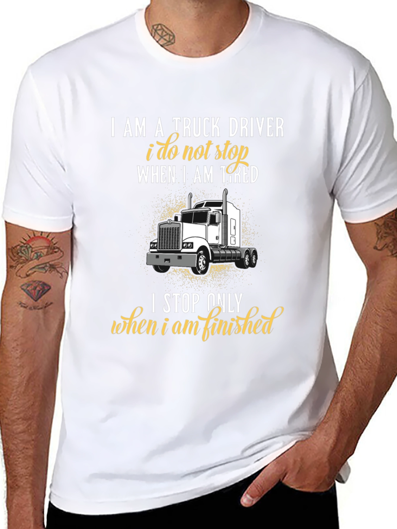 Truck Driver Graphic T-Shirt - Never Stop