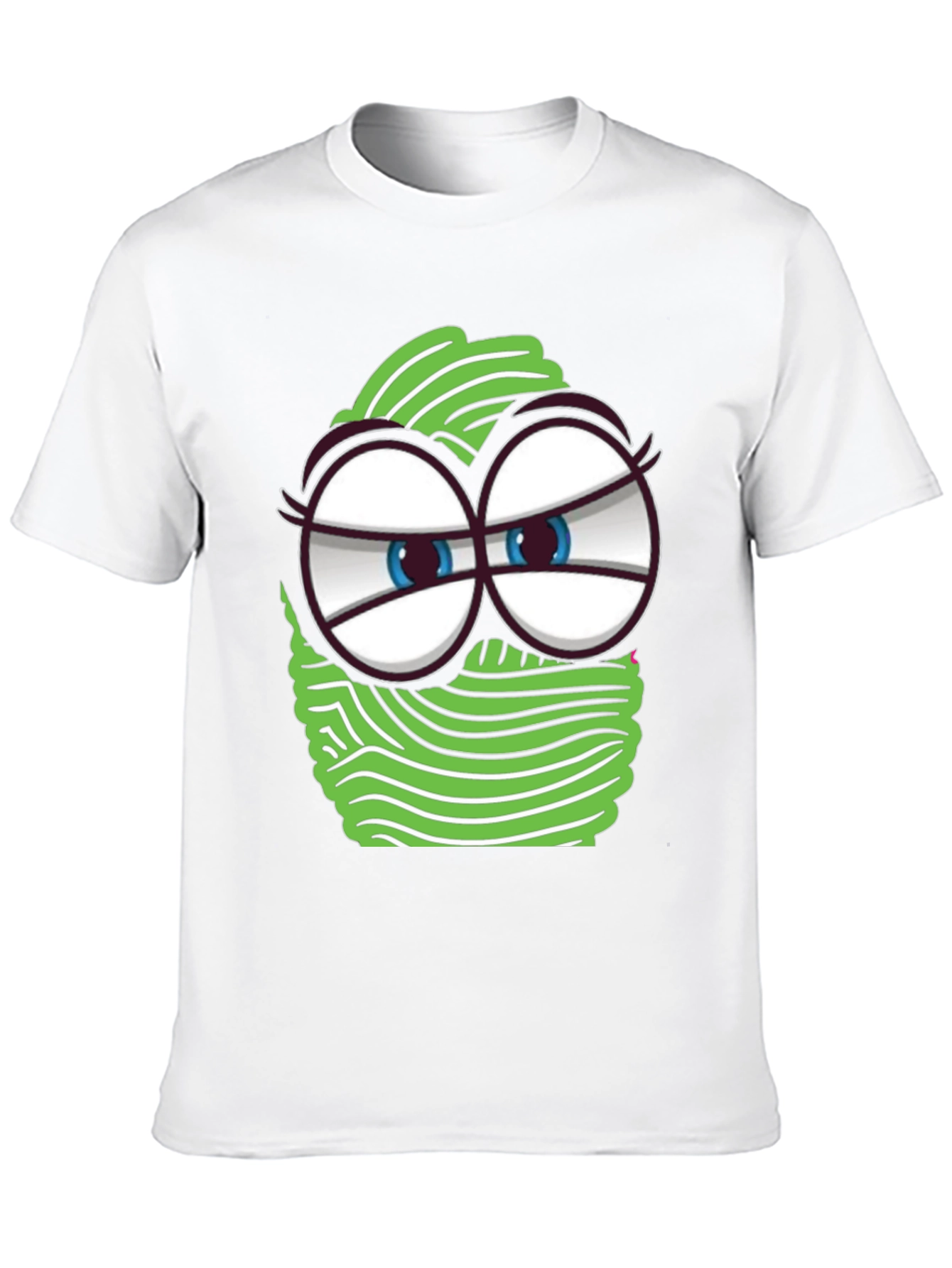 Funny Cartoon Face Graphic Tee - Black