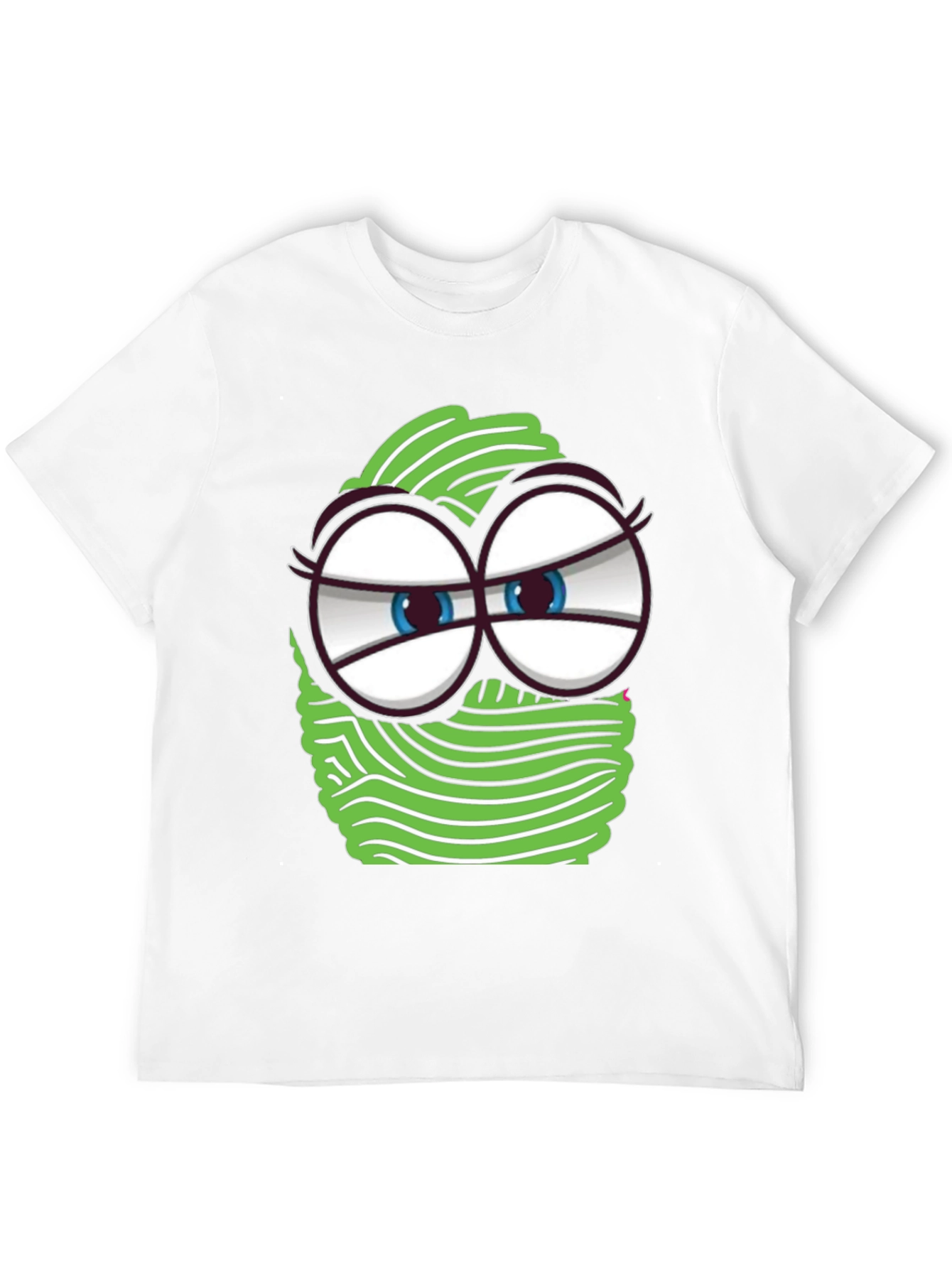 Funny Cartoon Face Graphic Tee - Black