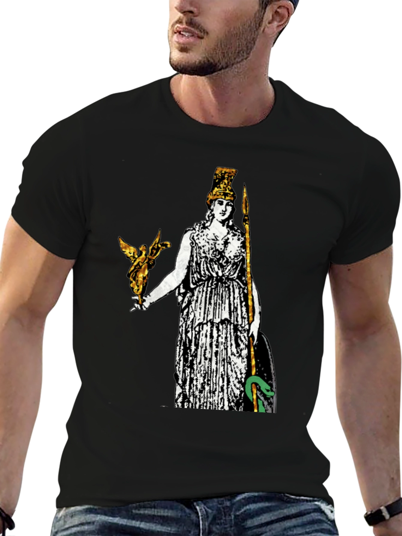 Athena Graphic Print Tee - Black